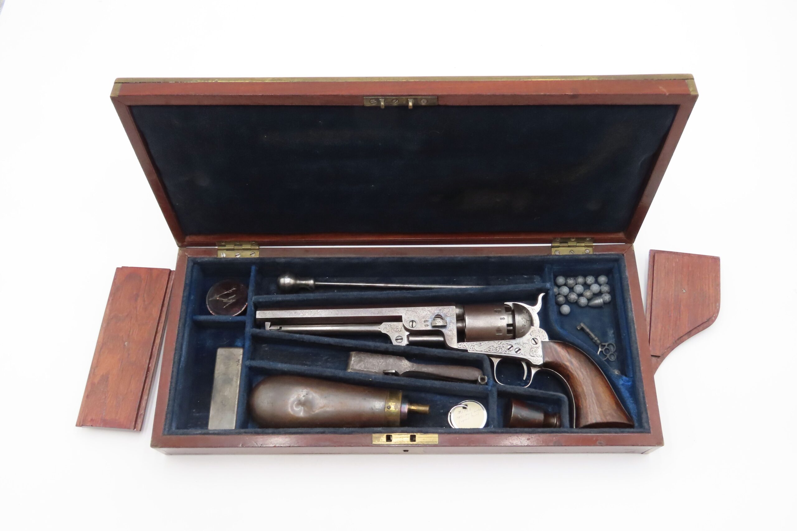 LONDON COLT M1851 NAVY Revolver CASED & FACTORY ENGRAVED Percussion Antique Made in England with English Engraving - Image 3