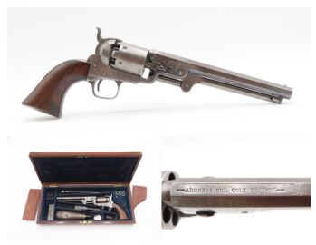 LONDON COLT M1851 NAVY Revolver CASED & FACTORY ENGRAVED Percussion Antique Made in England with English Engraving