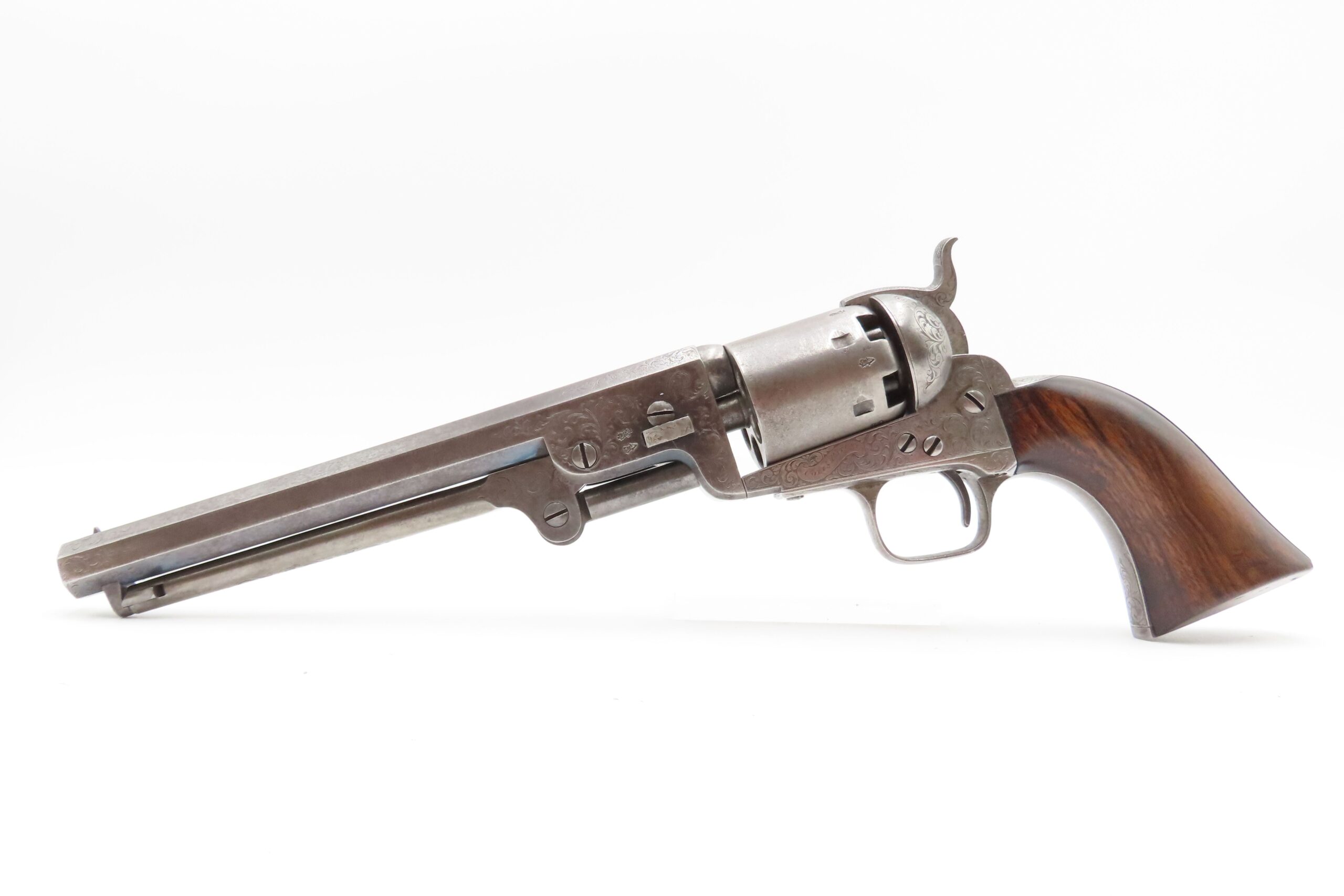 LONDON COLT M1851 NAVY Revolver CASED & FACTORY ENGRAVED Percussion Antique Made in England with English Engraving - Image 16