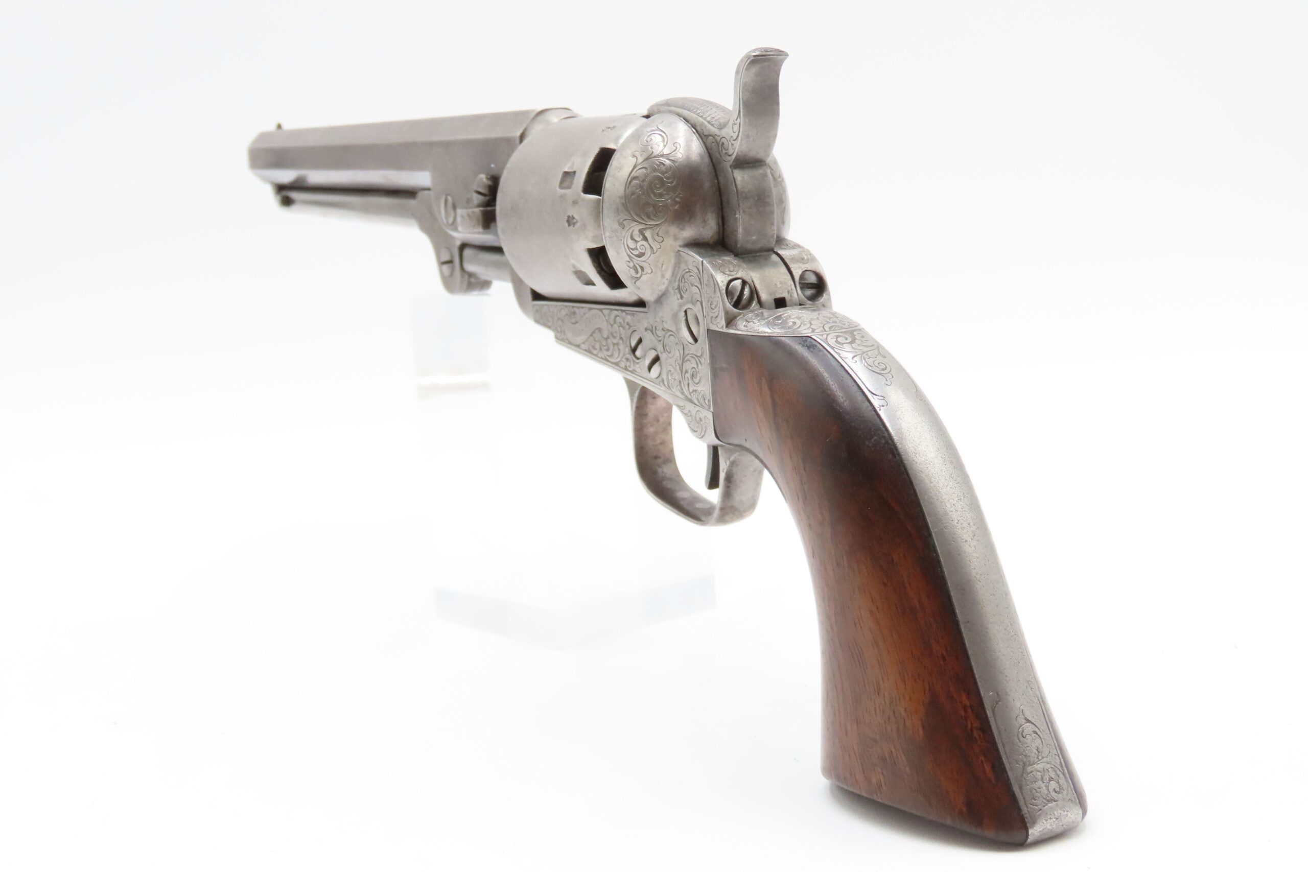 LONDON COLT M1851 NAVY Revolver CASED & FACTORY ENGRAVED Percussion Antique Made in England with English Engraving - Image 21