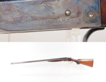 ITHACA Gun Company FLUES Double Barrel Side by Side C&R HAMMERLESS Shotgun ENGRAVED and 1917 Manufactured in Ithaca, New York