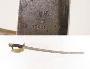 U.S.N. Marked CIVIL WAR Dated 1862 Antique AMES US Model 1860 NAVY CUTLASS INSPECTED by US Ordnance Inspector DANIEL REYNOLDS