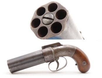 GOLD RUSH Era ALLEN & THURBER Antique WORCHESTER Period PEPPERBOX Revolver ENGRAVED & First DA Revolving Percussion Pistol