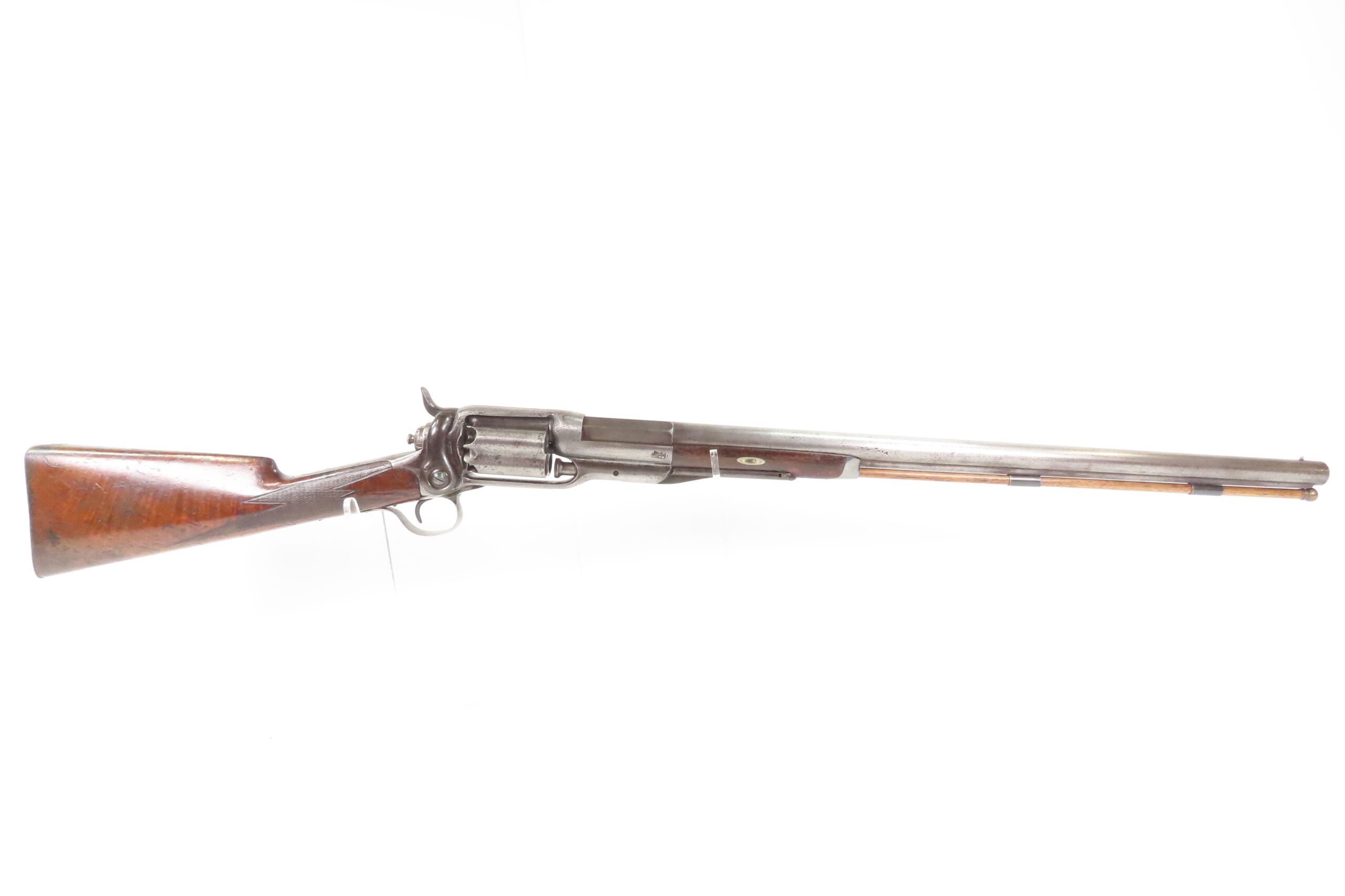 RARE c1861 Antique 10 GAUGE COLT Model 1855 Revolving SHOTGUN Civil War Era 1 of 550 “ROOT” Sidehammer Shotguns - Image 3