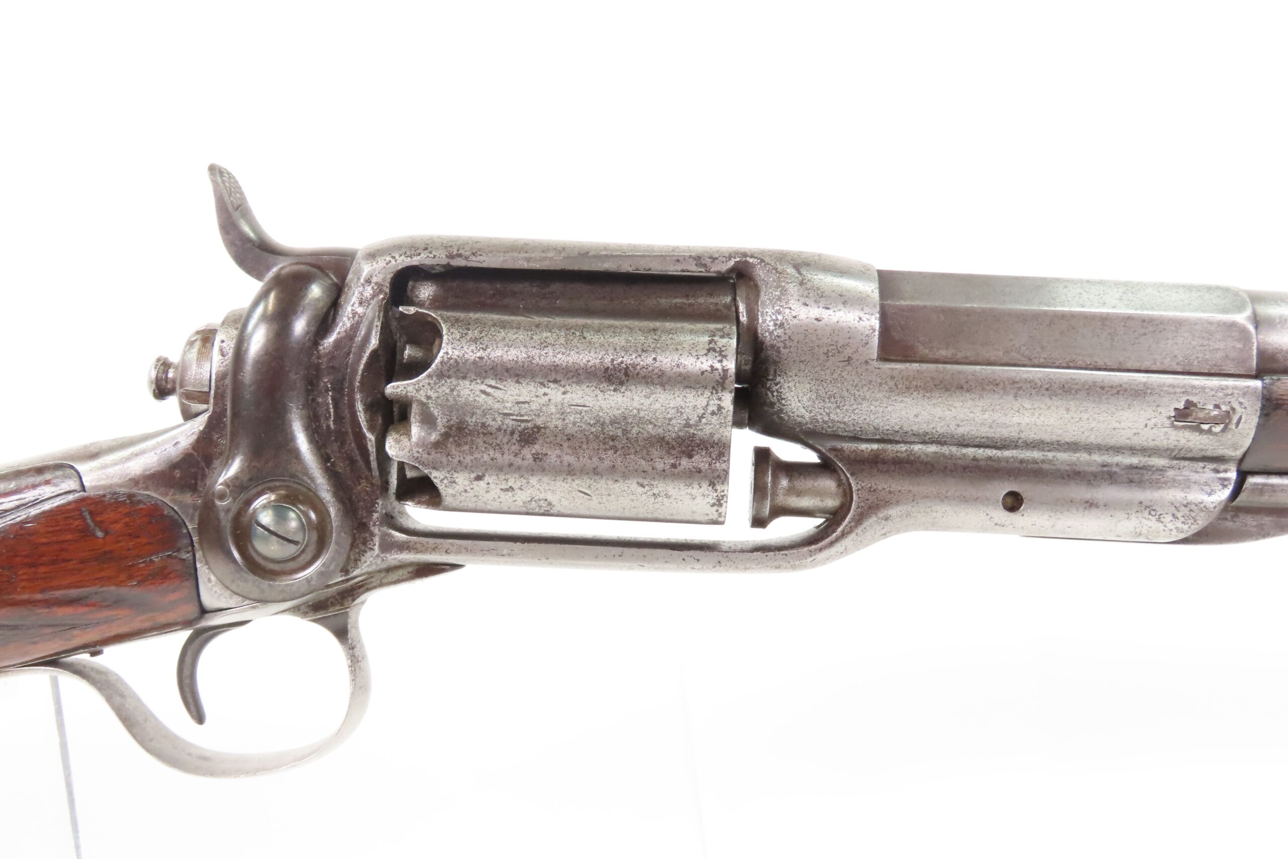 RARE c1861 Antique 10 GAUGE COLT Model 1855 Revolving SHOTGUN Civil War Era 1 of 550 “ROOT” Sidehammer Shotguns - Image 7