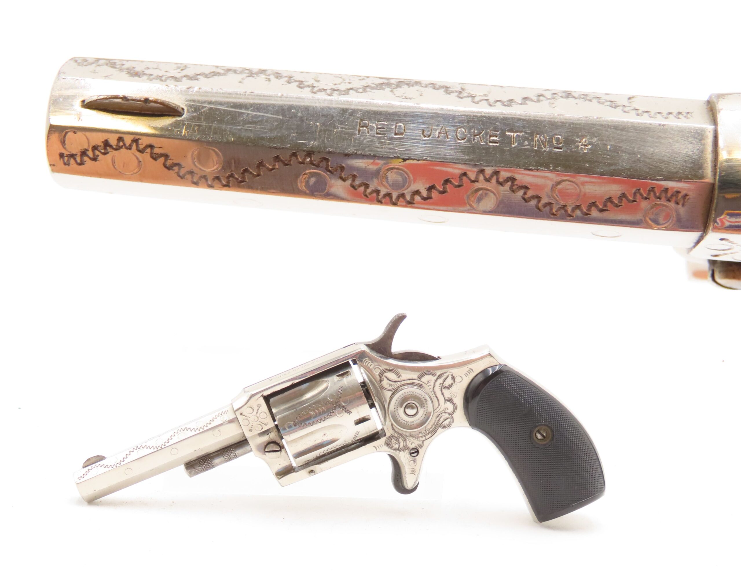 ENGRAVED Antique LEE ARMS COMPANY “RED JACKET No. 4” Spur Trigger