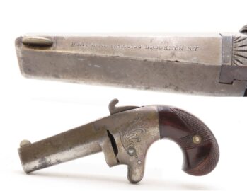 RARE Post-CIVIL WAR Antique NATIONAL ARMS No. 2 .41 RF Derringer WILD WEST FACTORY ENGRAVED Swivel Barrel PRE-COLT Pistol