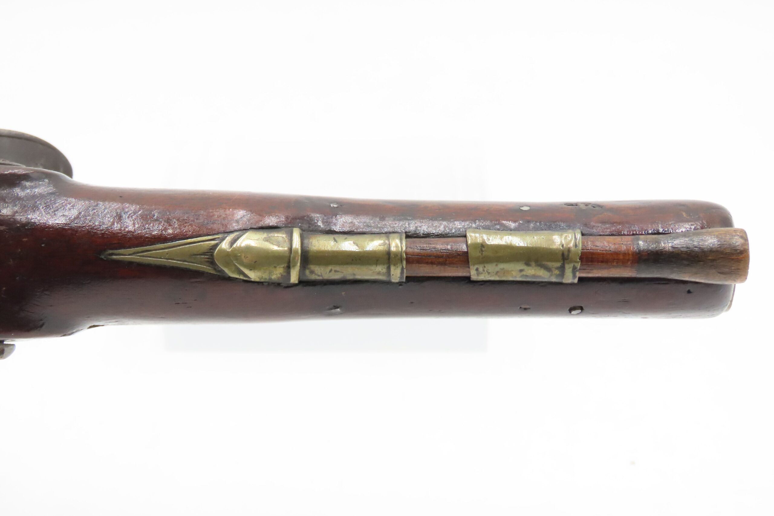 Early 1800s Antique BRASS BARREL British FLINTLOCK Pistol TOWER STYLE PROOFS LIGHTLY ENGRAVED Handgun with BRASS FURNITURE - Image 7