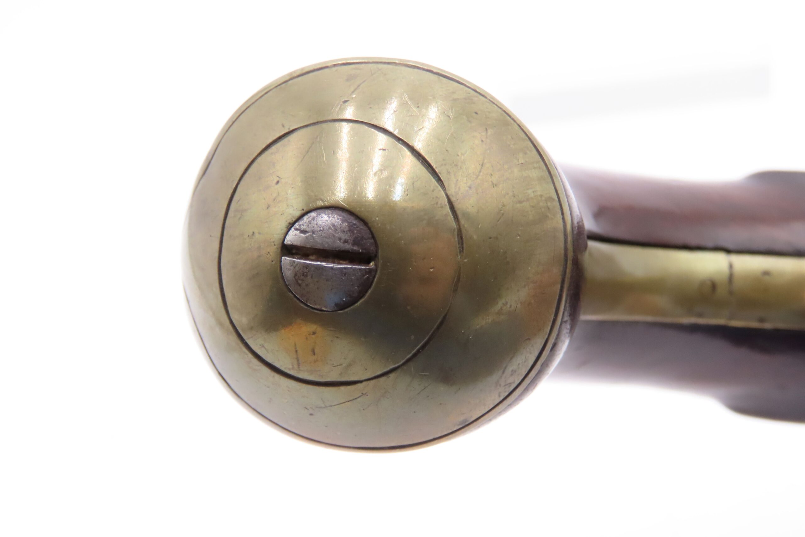 Early 1800s Antique BRASS BARREL British FLINTLOCK Pistol TOWER STYLE PROOFS LIGHTLY ENGRAVED Handgun with BRASS FURNITURE - Image 9
