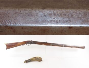 c1836 CLEVELAND, OHIO Long Rifle by LYSANDER WILKINS BABBITT PIONEER .56 Caliber Rifle Made for the Plains of the Western Frontier