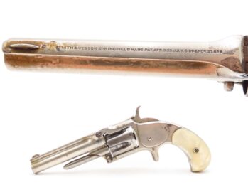 WILD WEST Antique SMITH & WESSON Number 1-1/2 .32 RF Revolver PEARL GRIPS FINE Wild West .32 Rimfire Spur Trigger