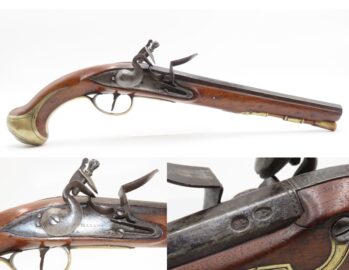 Late-1700s WILLIAMS of London Antique British FLINTLOCK Self Defense Pistol Late 18th Century Handgun with BRASS FURNITURE