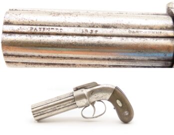 ENGRAVED Antique ALLEN & THURBER .31 Bar Hammer NORWICH Pepperbox BELLY GUN First American Double Action Revolving Pistol