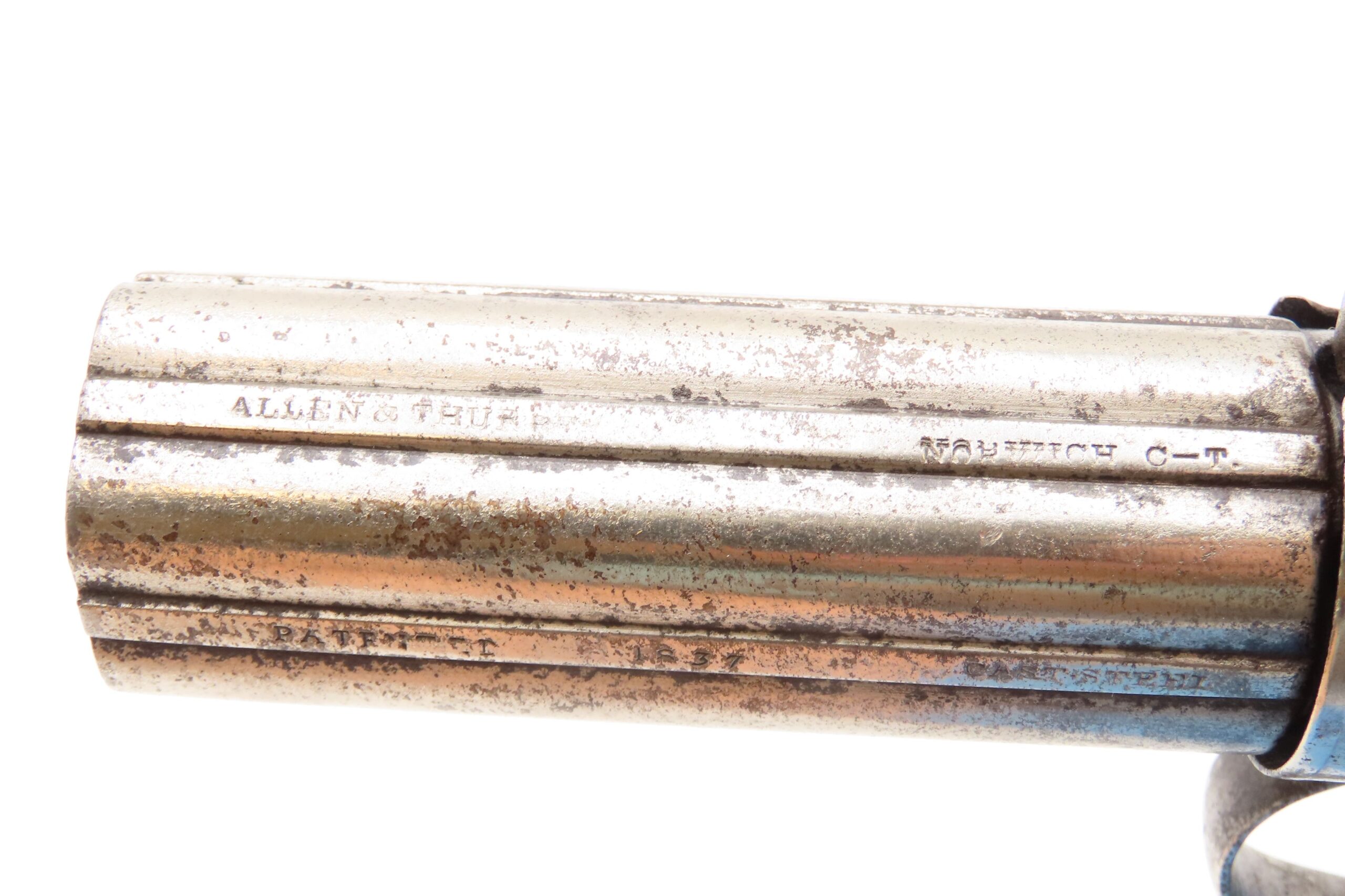 ENGRAVED Antique ALLEN & THURBER .31 Bar Hammer NORWICH Pepperbox BELLY GUN First American Double Action Revolving Pistol - Image 9