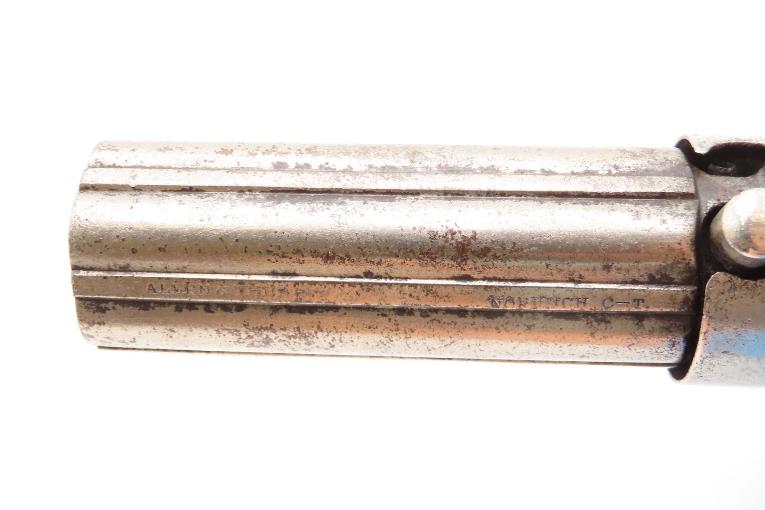 ENGRAVED Antique ALLEN & THURBER .31 Bar Hammer NORWICH Pepperbox BELLY GUN First American Double Action Revolving Pistol - Image 12