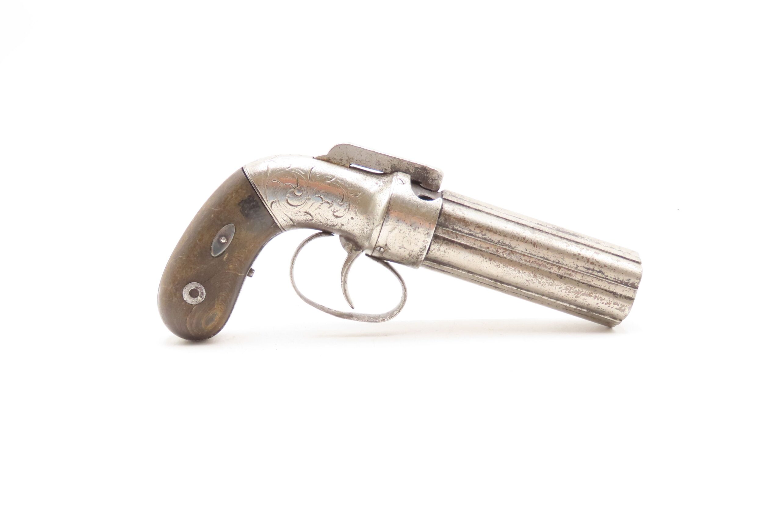ENGRAVED Antique ALLEN & THURBER .31 Bar Hammer NORWICH Pepperbox BELLY GUN First American Double Action Revolving Pistol - Image 16