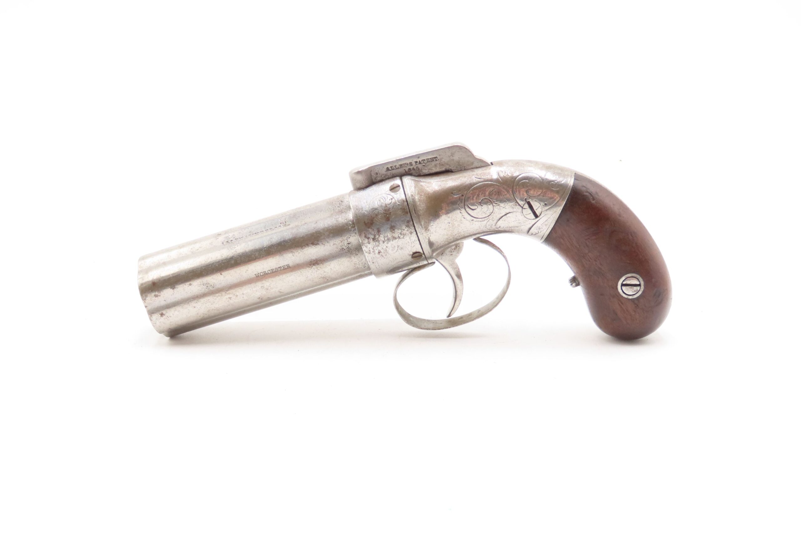 CIVIL WAR Era Antique ALLEN & WHEELOCK .31 PERCUSSION Pepperbox GOLD RUSH ENGRAVED 6-Shot Pepperbox RIVERBOAT GAMBLER - Image 3