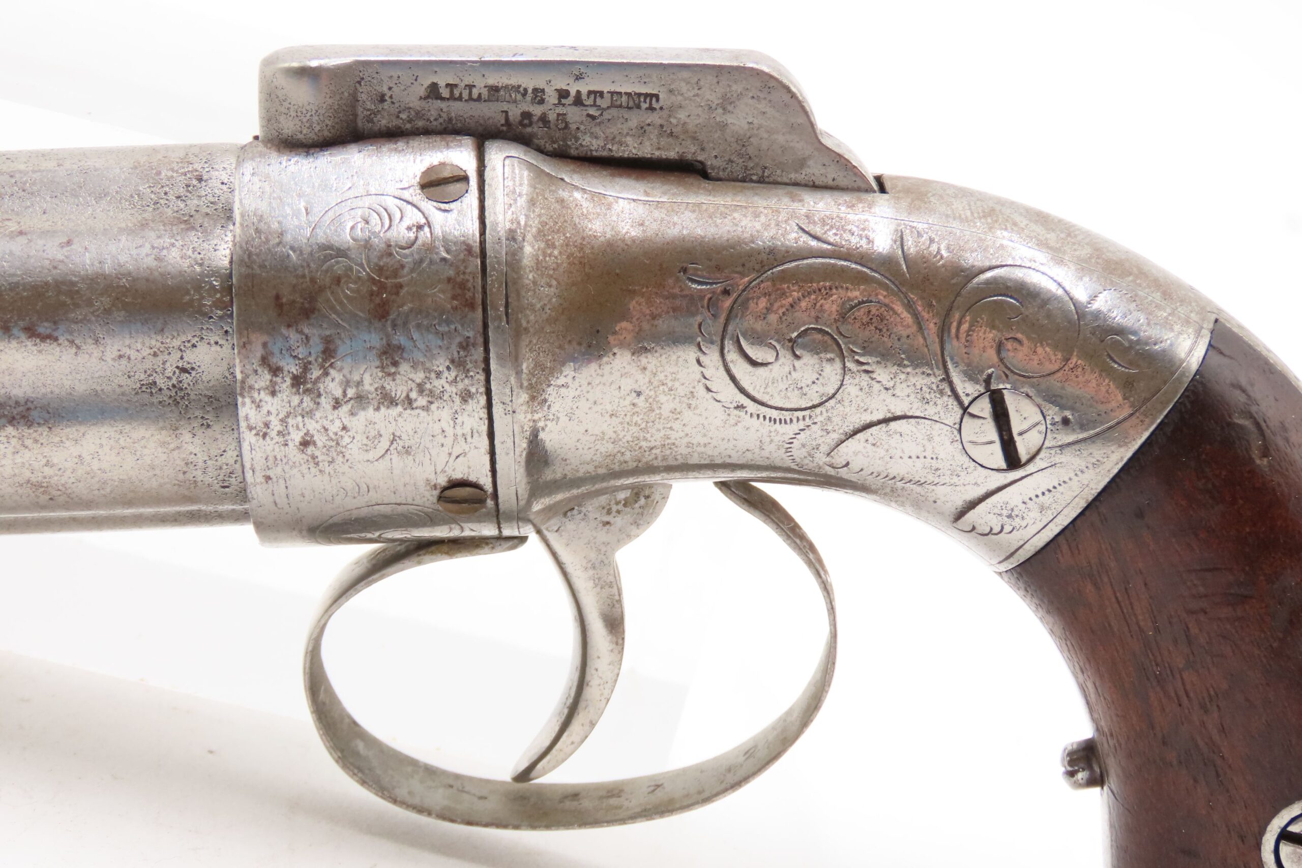 CIVIL WAR Era Antique ALLEN & WHEELOCK .31 PERCUSSION Pepperbox GOLD RUSH ENGRAVED 6-Shot Pepperbox RIVERBOAT GAMBLER - Image 5
