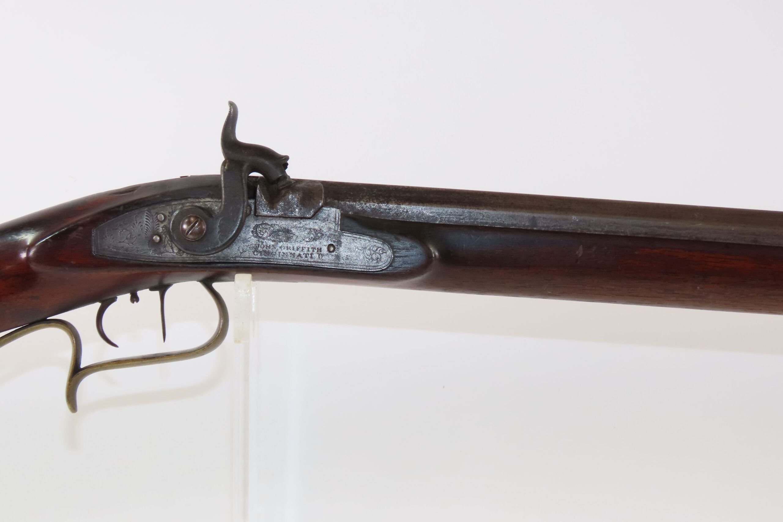 Mid-1800s Antique AMERICAN “JOHN GRIFFITH” HOMESTEAD/HUNTING Cinci. OHIO CIVIL WAR Era GAME GETTING .54 Caliber Longarm - Image 5