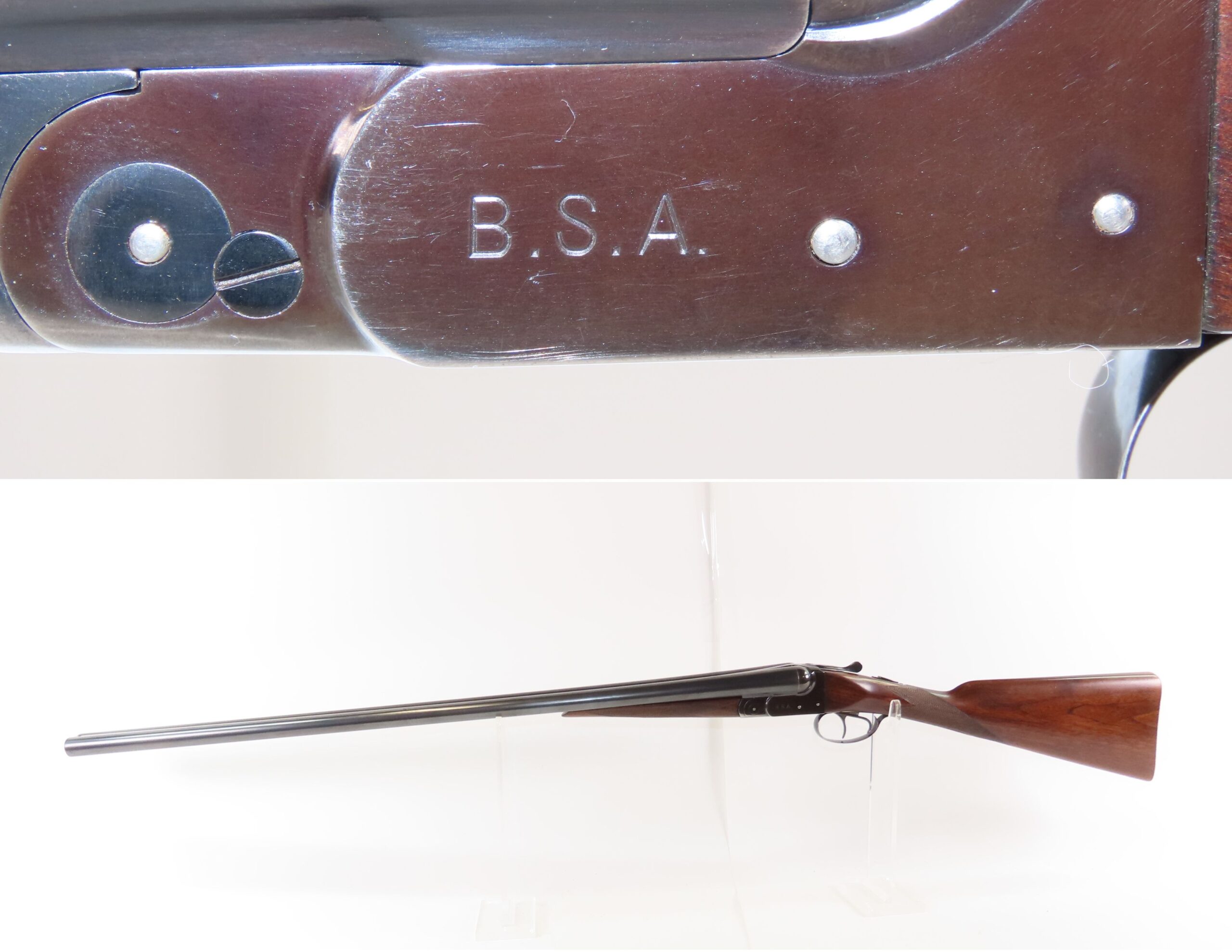 BRITISH B.S.A. Double Barrel 12 g. Hammerless HUNTING/SPORTING Shotgun C&R SIDE x SIDE GAME GETTING Shotgun
