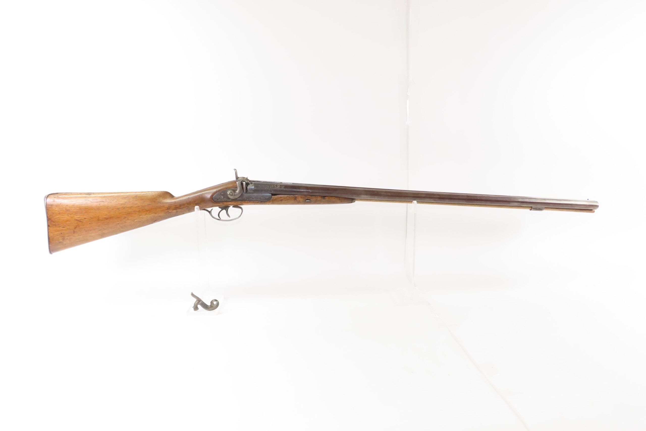 ENGRAVED Antique BELGIAN 12 g. Double Barrel SIDE x SIDE Percussion SHOTGUN Mid-1800s HOMESTEAD Hunting/Fowling Piece - Image 3