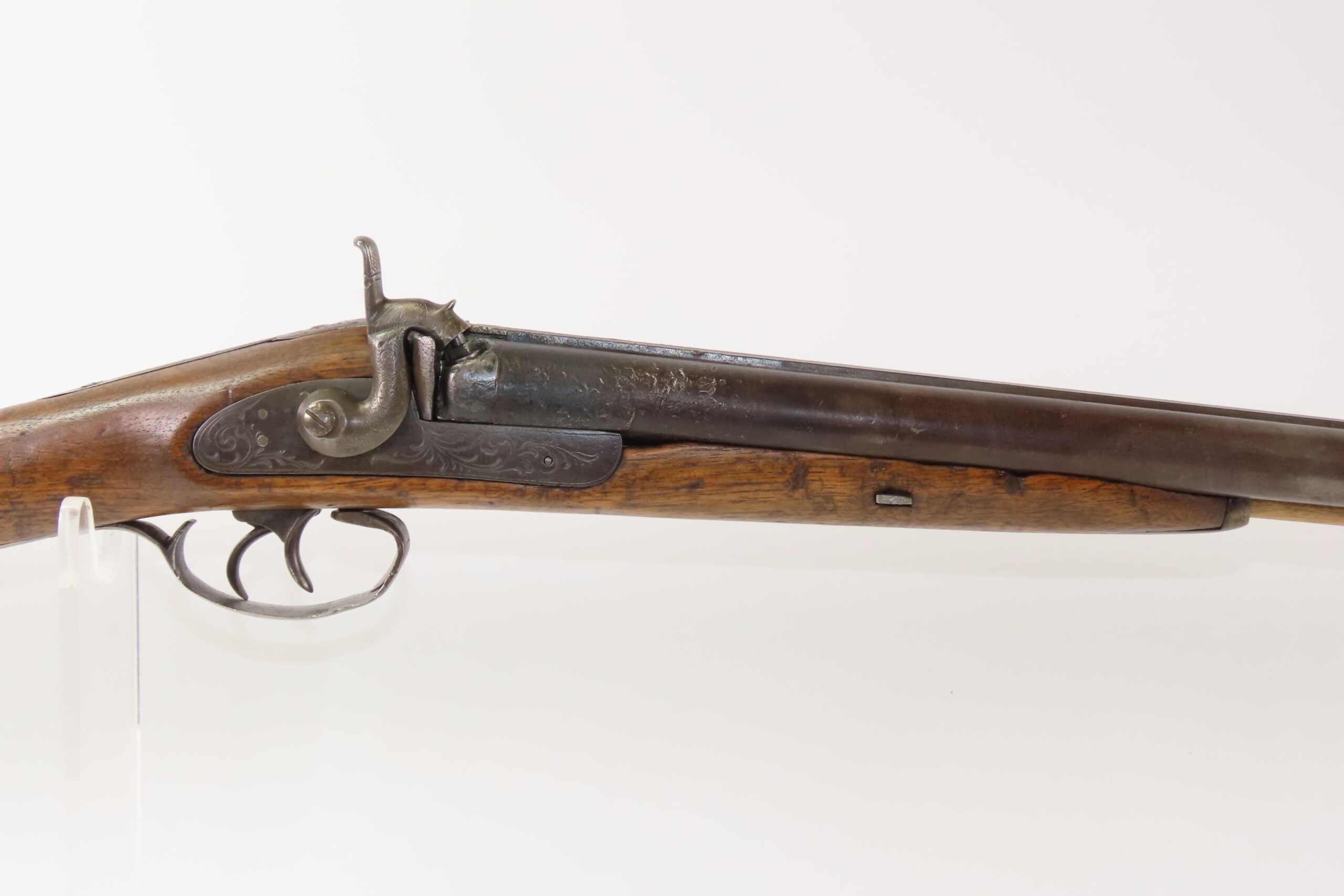 ENGRAVED Antique BELGIAN 12 g. Double Barrel SIDE x SIDE Percussion SHOTGUN Mid-1800s HOMESTEAD Hunting/Fowling Piece - Image 5