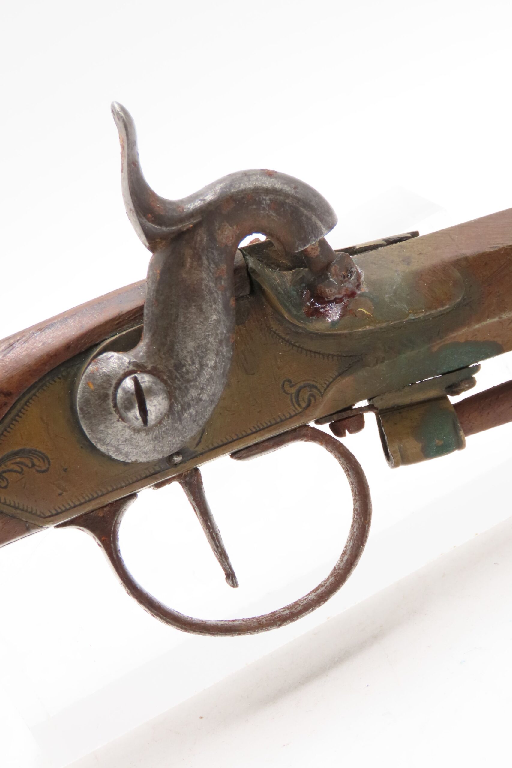 Mid-1800s Antique BRASS CANNON BARREL “Manstopper” PERCUSSION Pistol ENGRAVED Smoothbore Mid-19th Century Sidearm - Image 5