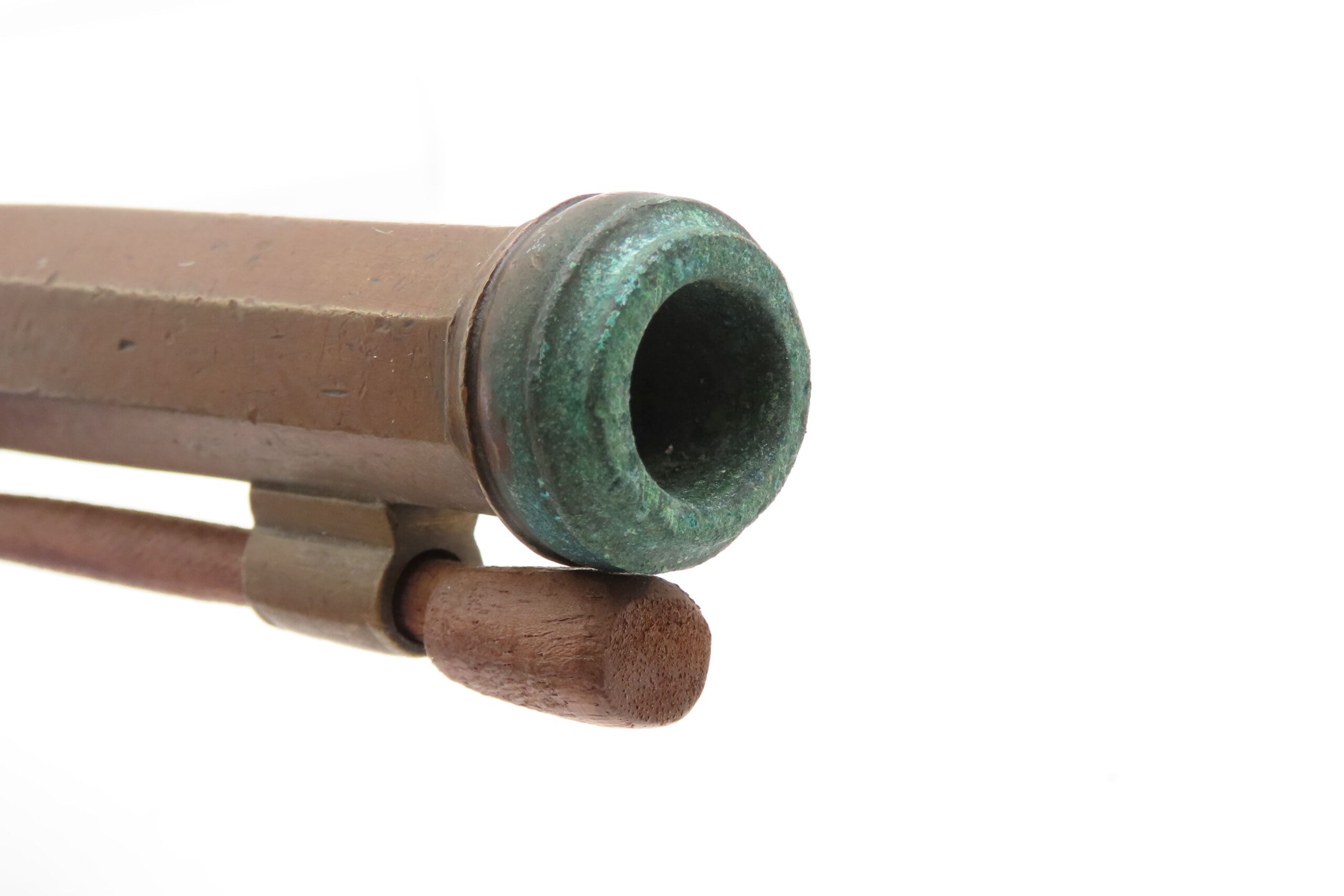 Mid-1800s Antique BRASS CANNON BARREL “Manstopper” PERCUSSION Pistol ENGRAVED Smoothbore Mid-19th Century Sidearm - Image 7