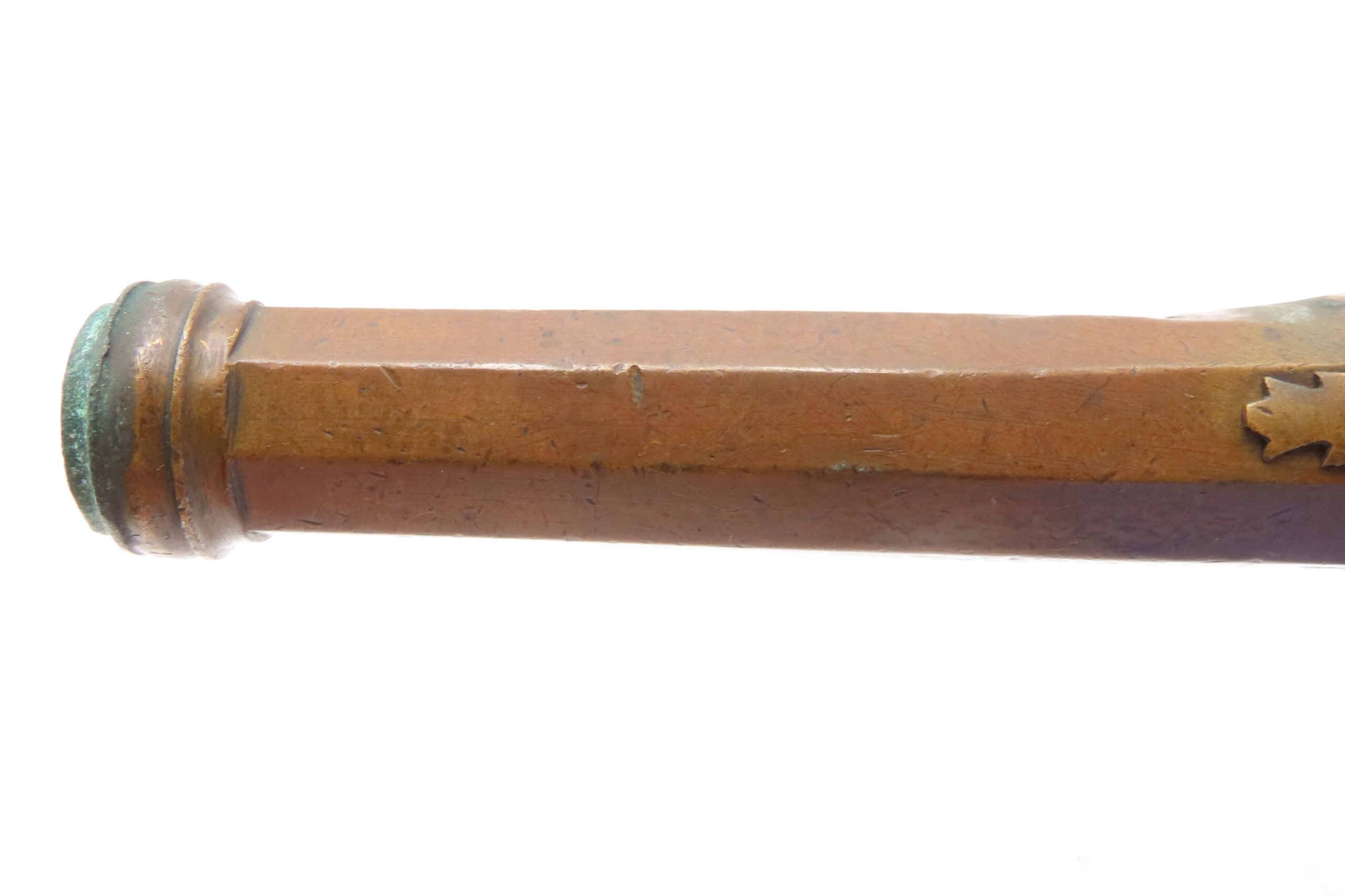 Mid-1800s Antique BRASS CANNON BARREL “Manstopper” PERCUSSION Pistol ENGRAVED Smoothbore Mid-19th Century Sidearm - Image 10