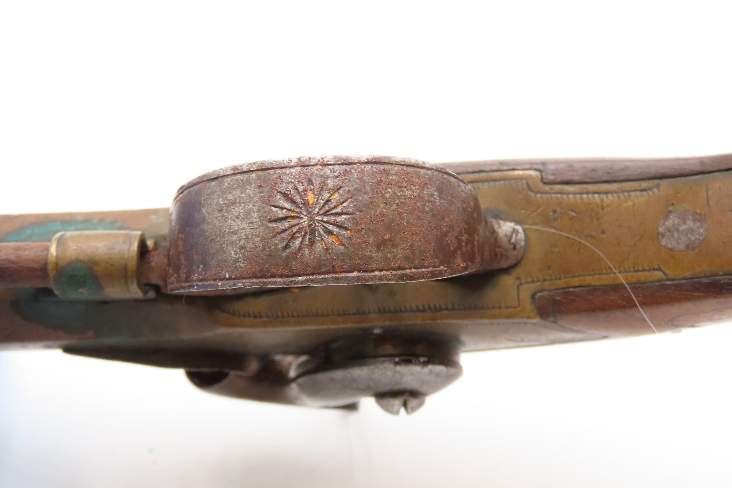 Mid-1800s Antique BRASS CANNON BARREL “Manstopper” PERCUSSION Pistol ENGRAVED Smoothbore Mid-19th Century Sidearm - Image 12