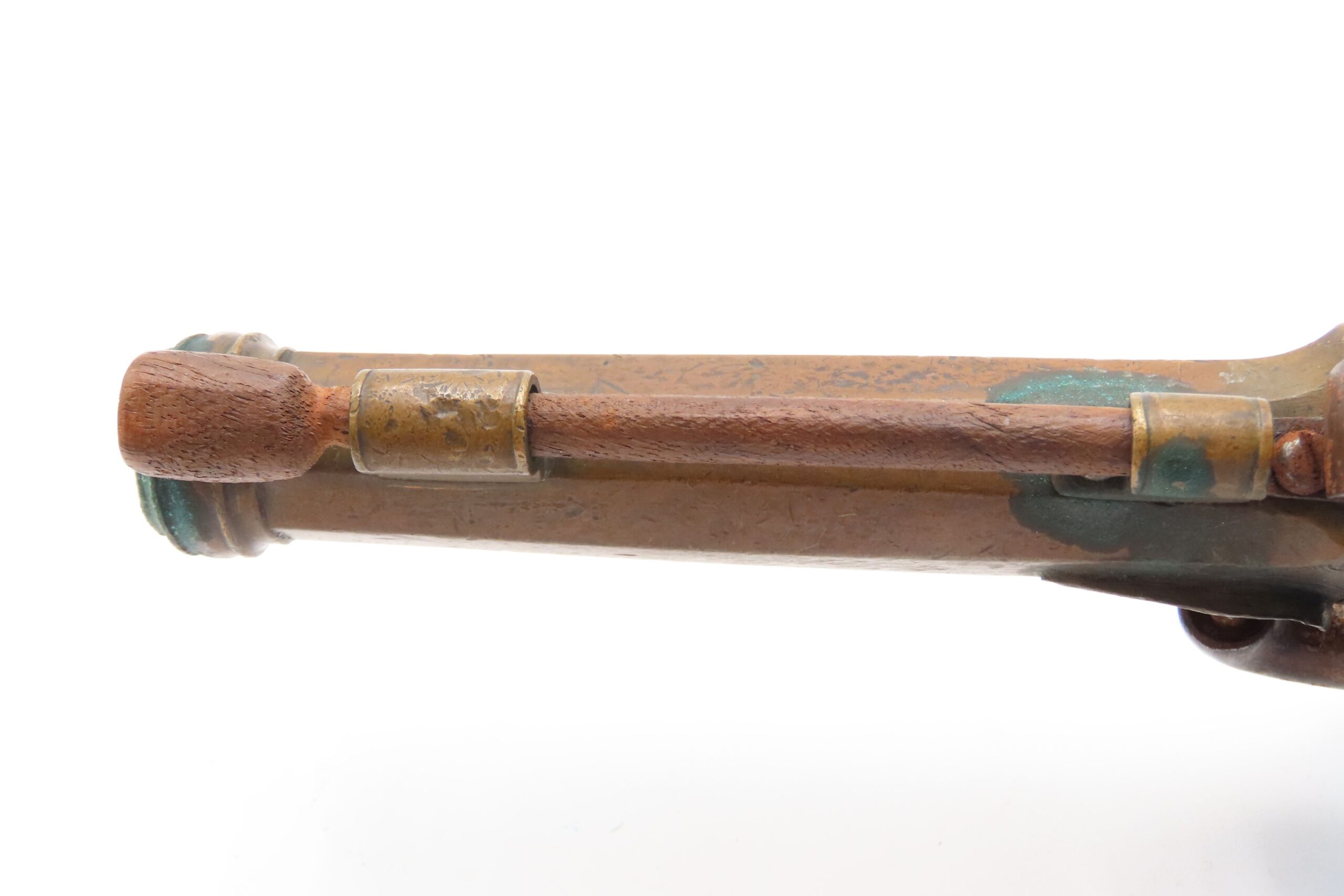 Mid-1800s Antique BRASS CANNON BARREL “Manstopper” PERCUSSION Pistol ENGRAVED Smoothbore Mid-19th Century Sidearm - Image 13