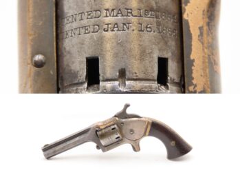 Post-CIVIL WAR Antique CONNECTICUT ARMS CO. Pocket Model CUPFIRE Revolver Rare and Unique 6-shot Cupfire Cartridge Design