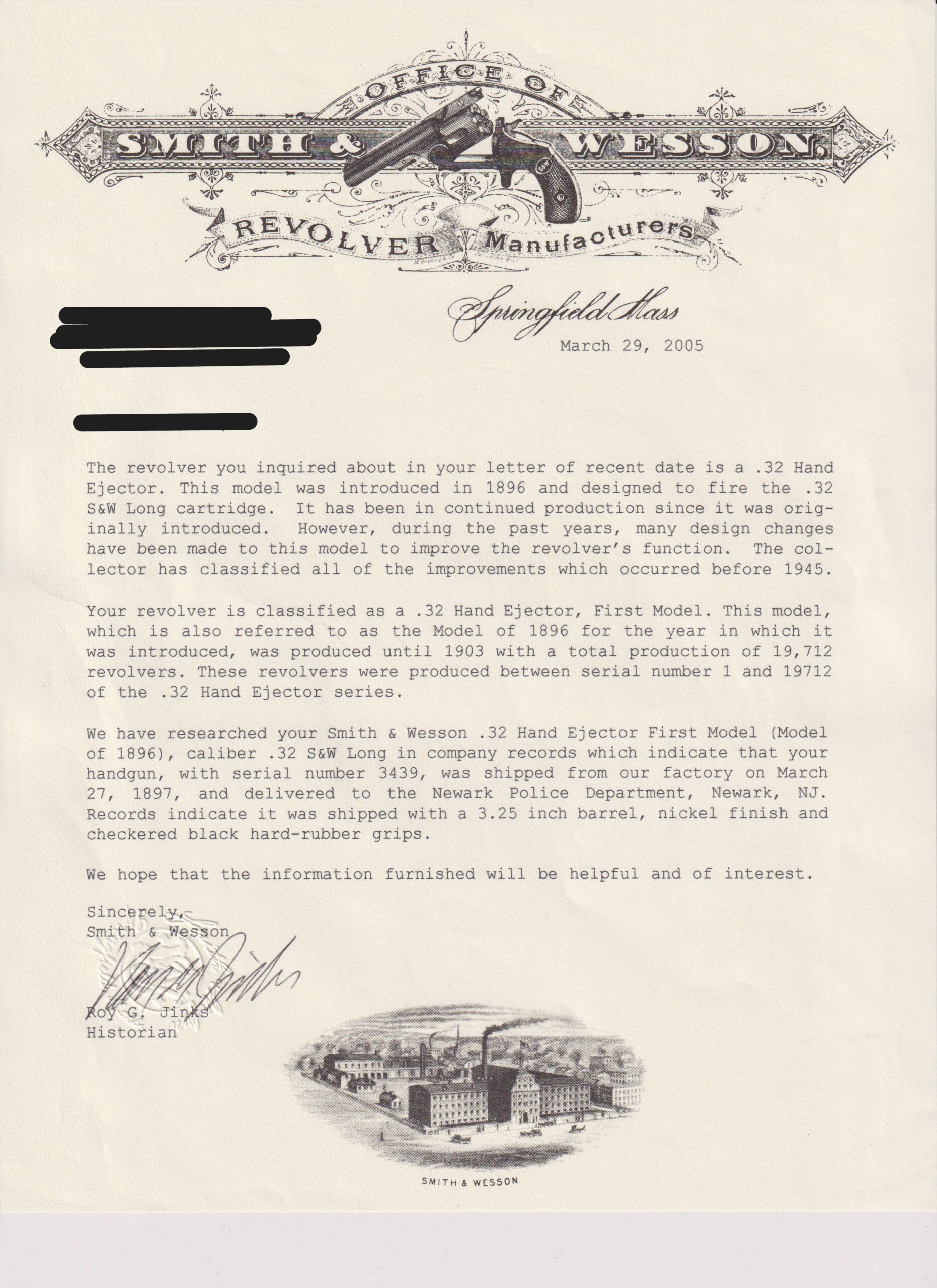 FACTORY LETTERED Antique SMITH & WESSON .32 S&W “HAND EJECTOR” Revolver C&R Documented NEWARK POLICE DEPARTMENT Handgun - Image 25