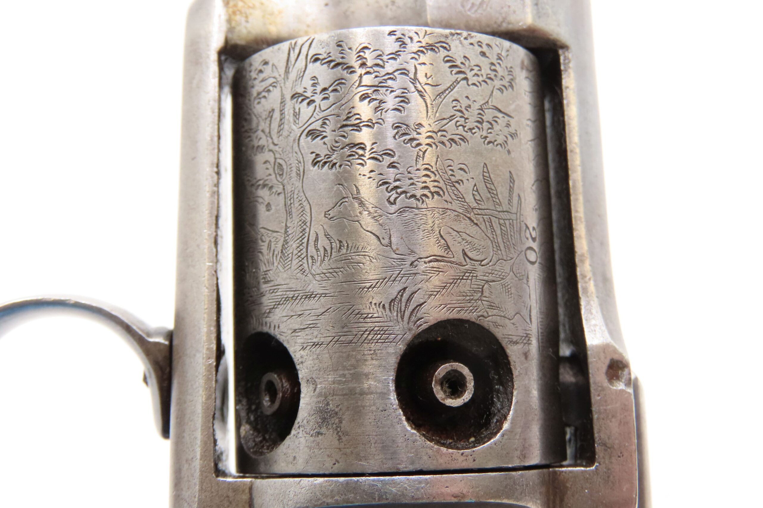 Rare ENGRAVED Antique ALLEN & WHEELOCK Small Frame Perc. POCKET Revolver Also Known as the “TRANSITION PEPPERBOX-REVOLVER” - Image 10