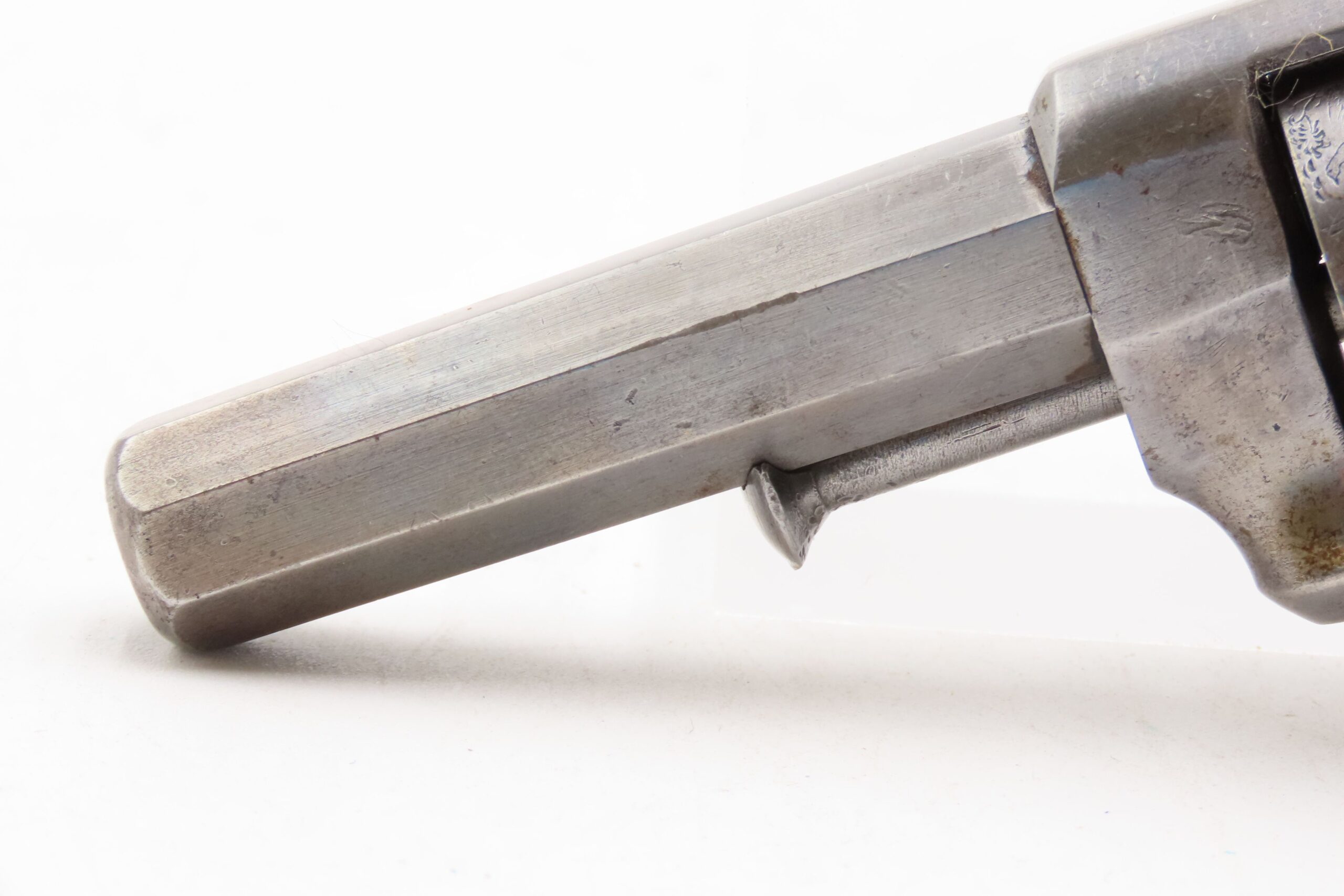 Rare ENGRAVED Antique ALLEN & WHEELOCK Small Frame Perc. POCKET Revolver Also Known as the “TRANSITION PEPPERBOX-REVOLVER” - Image 6