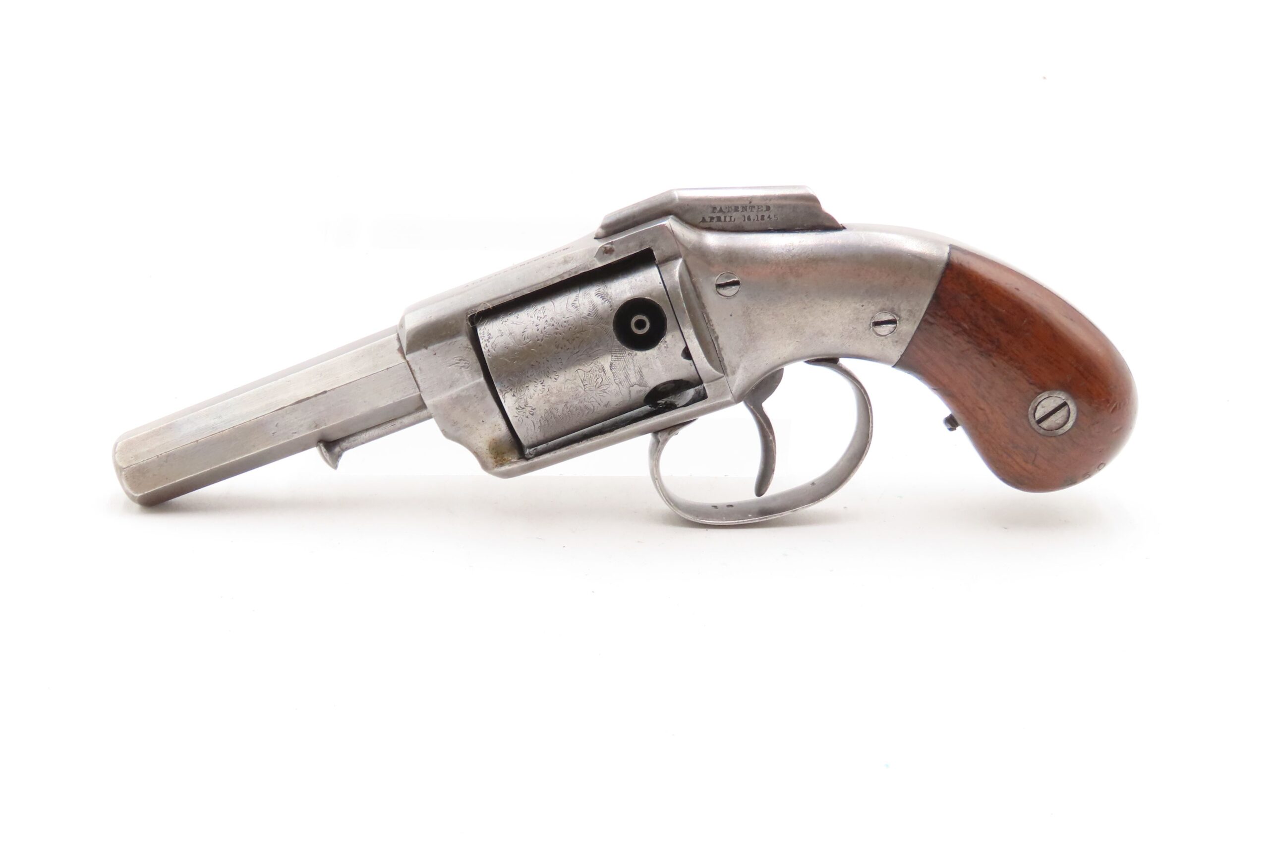 Rare ENGRAVED Antique ALLEN & WHEELOCK Small Frame Perc. POCKET Revolver Also Known as the “TRANSITION PEPPERBOX-REVOLVER” - Image 3