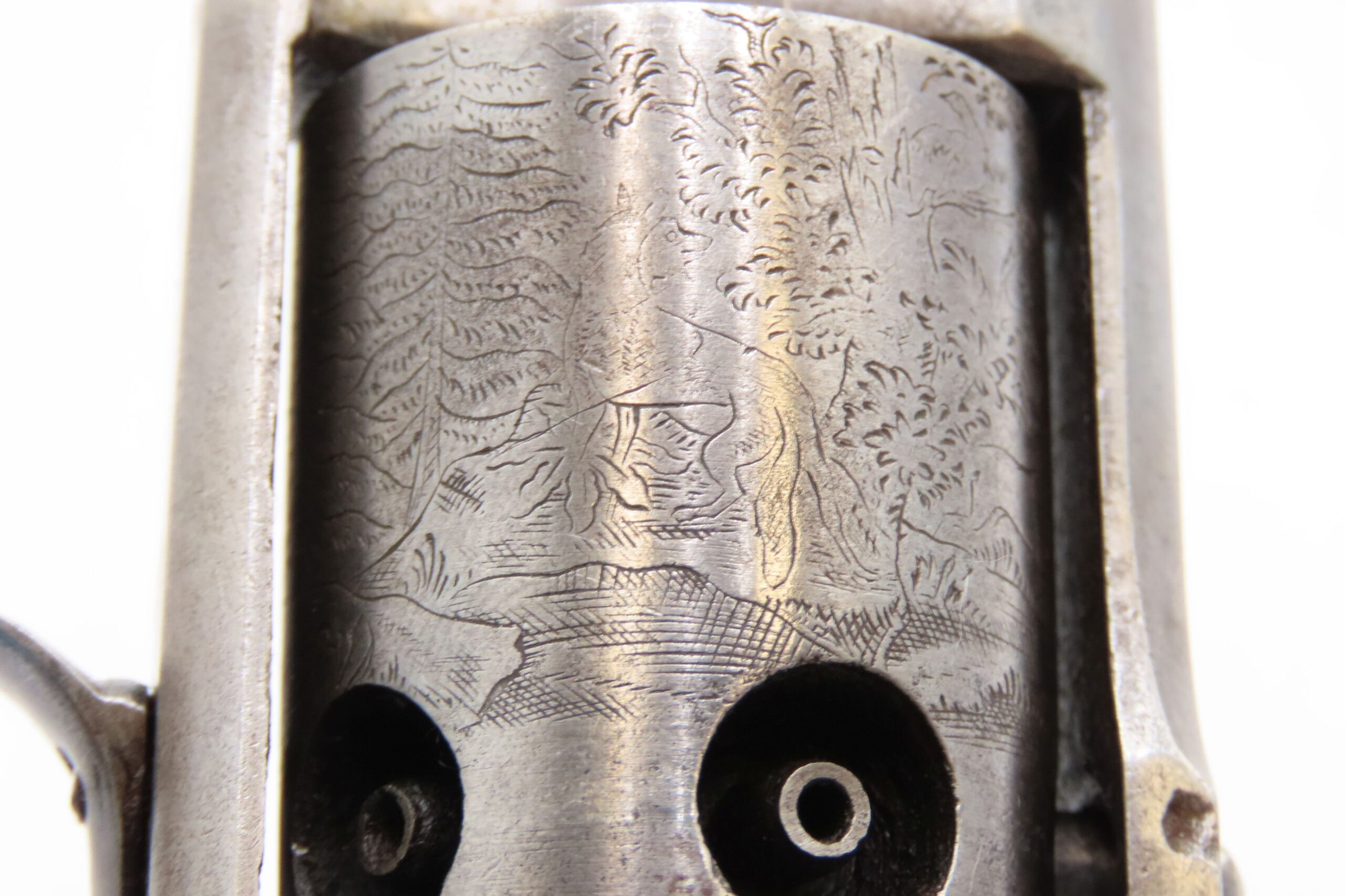 Rare ENGRAVED Antique ALLEN & WHEELOCK Small Frame Perc. POCKET Revolver Also Known as the “TRANSITION PEPPERBOX-REVOLVER” - Image 8