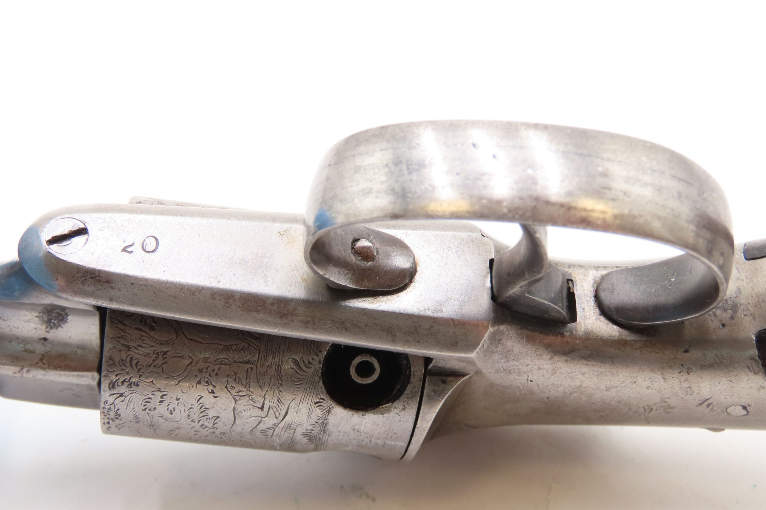 Rare ENGRAVED Antique ALLEN & WHEELOCK Small Frame Perc. POCKET Revolver Also Known as the “TRANSITION PEPPERBOX-REVOLVER” - Image 15