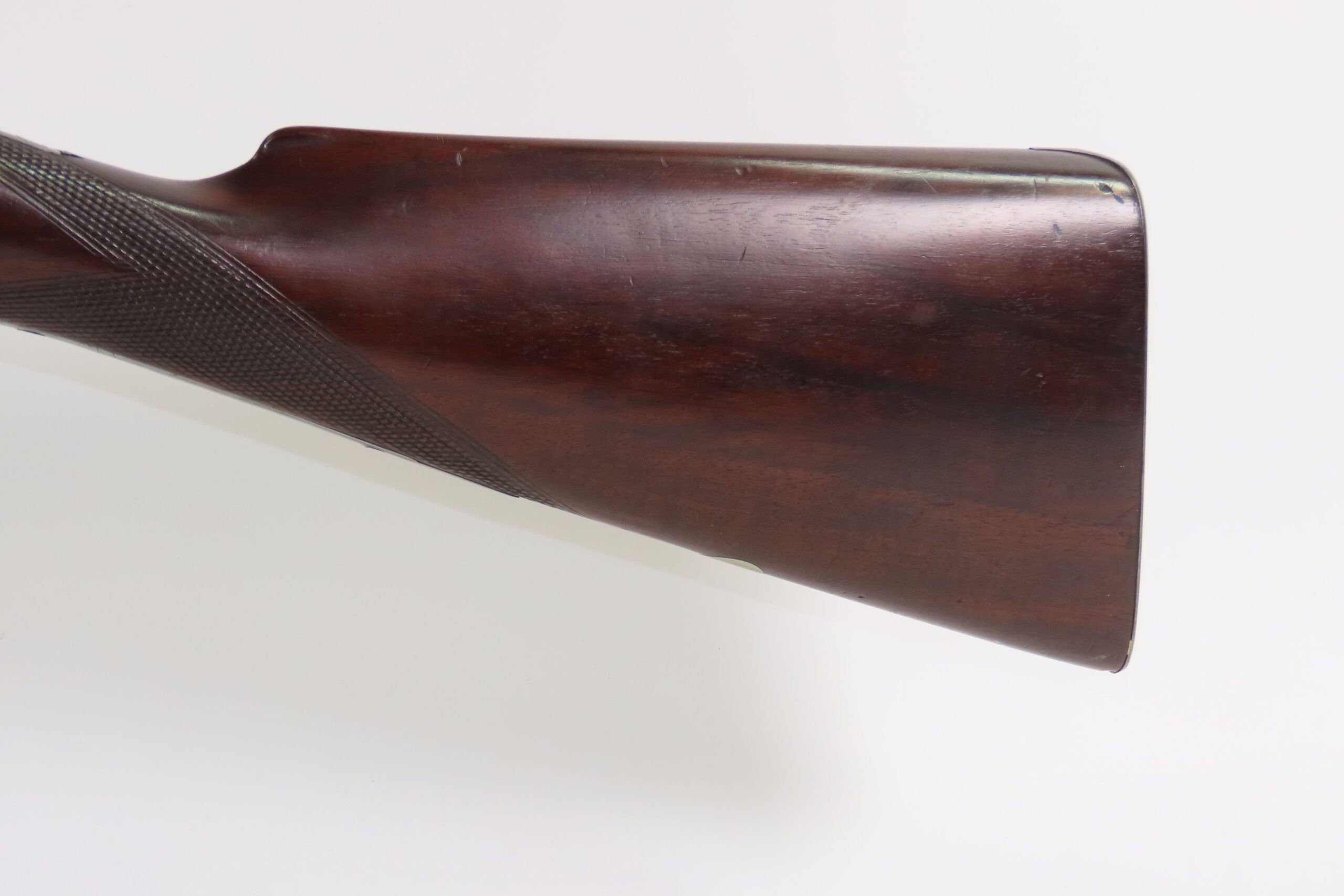 ENGRAVED Antique I. HOLLIS & SONS 10 Gauge Percussion DOUBLE BARREL Shotgun LONDON MADE Longarm from the mid-19th Century - Image 4