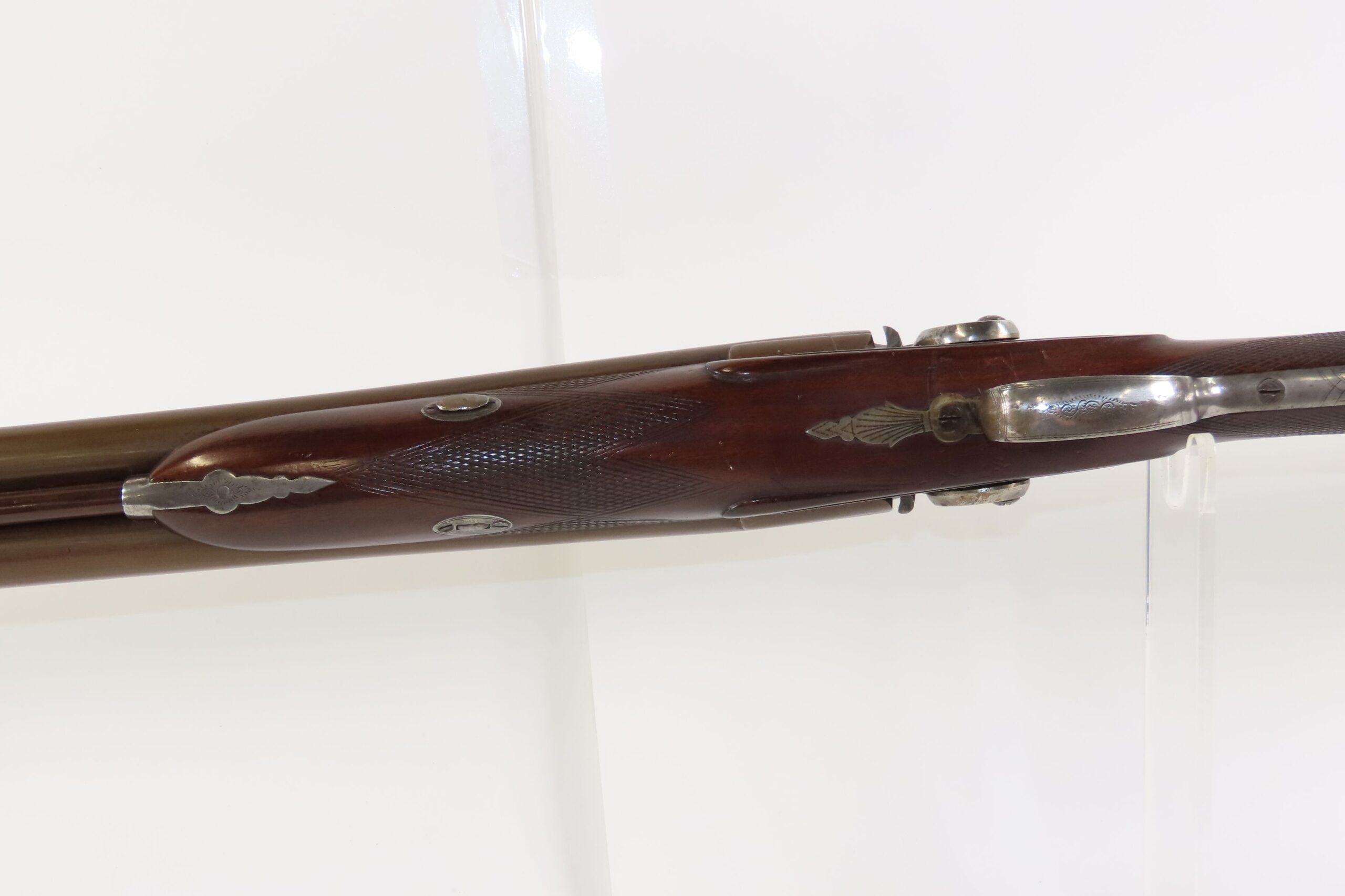 ENGRAVED Antique I. HOLLIS & SONS 10 Gauge Percussion DOUBLE BARREL Shotgun LONDON MADE Longarm from the mid-19th Century - Image 13