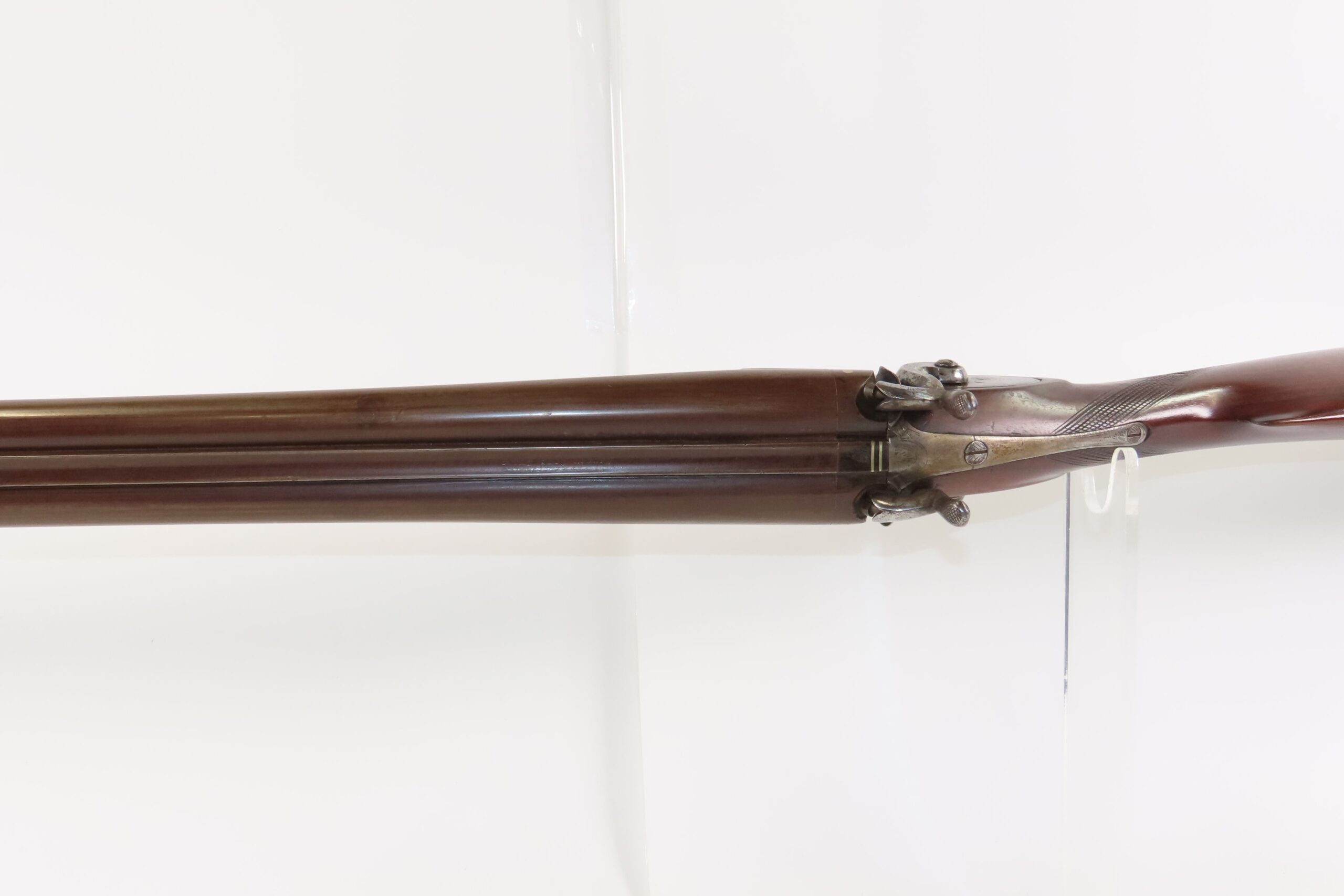 ENGRAVED Antique I. HOLLIS & SONS 10 Gauge Percussion DOUBLE BARREL Shotgun LONDON MADE Longarm from the mid-19th Century - Image 17