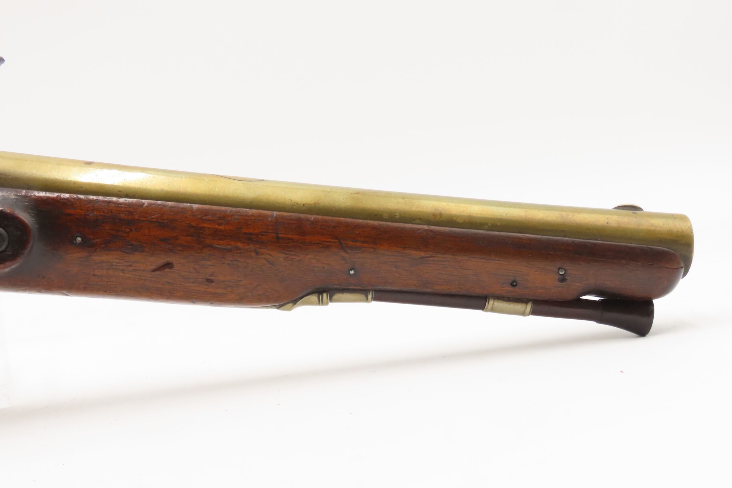 BRACE of REVOLUTIONARY WAR Era Brass Barrel JOVER & SON Flintlock Pistols 1750-1786 Mfr. With GERMAN SILVER MOUNTS - Image 5