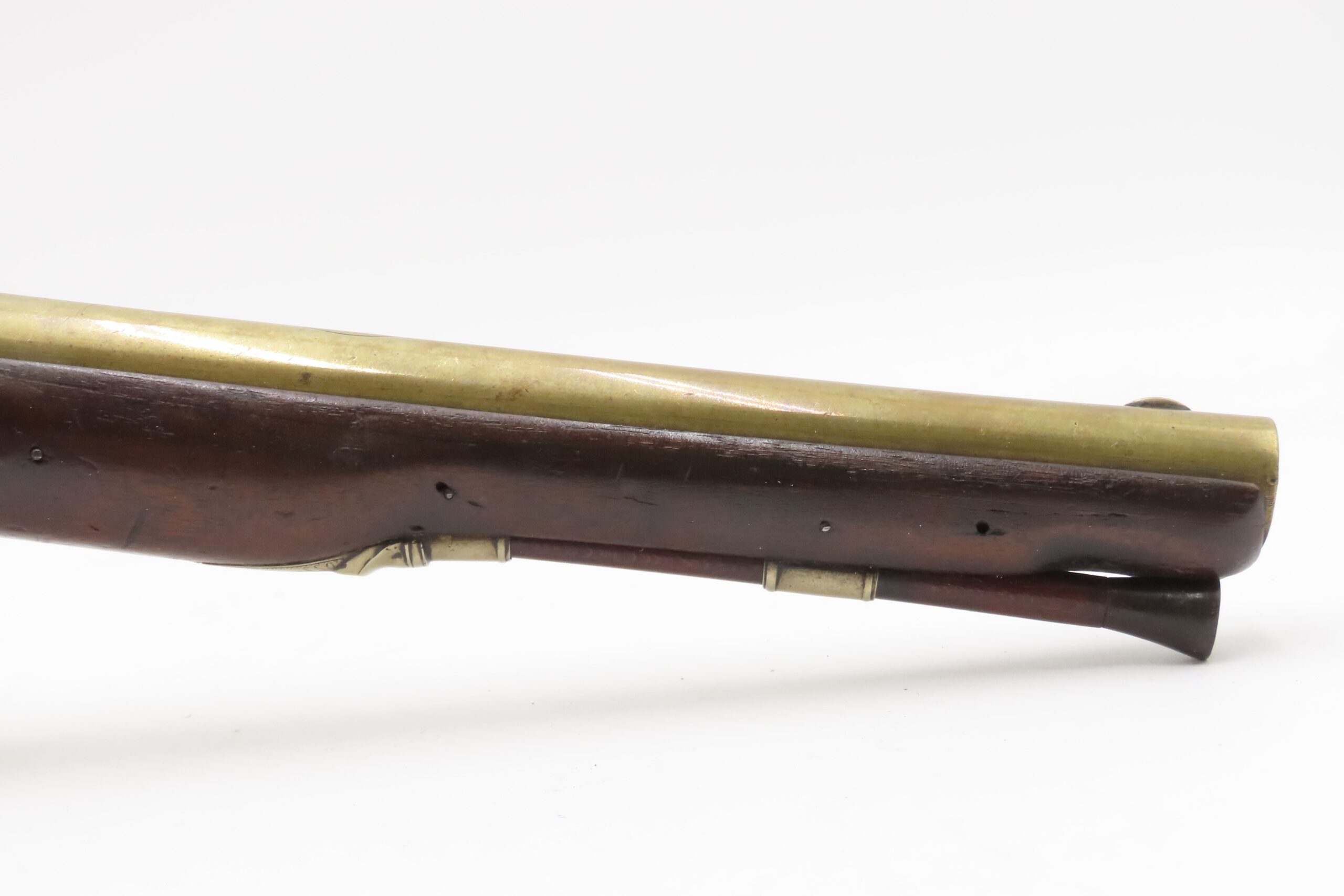 BRACE of REVOLUTIONARY WAR Era Brass Barrel JOVER & SON Flintlock Pistols 1750-1786 Mfr. With GERMAN SILVER MOUNTS - Image 19