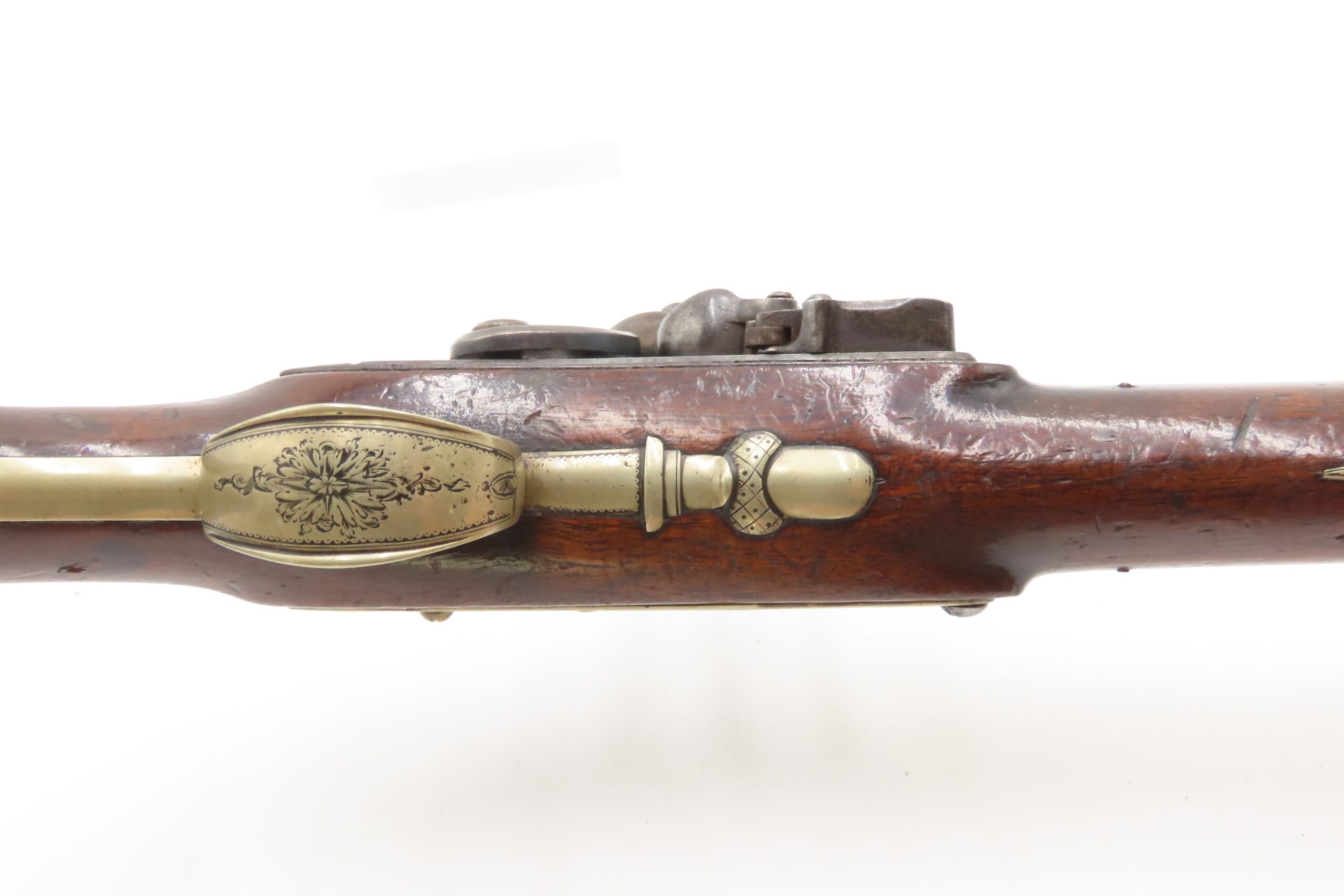 BRACE of REVOLUTIONARY WAR Era Brass Barrel JOVER & SON Flintlock Pistols 1750-1786 Mfr. With GERMAN SILVER MOUNTS - Image 23