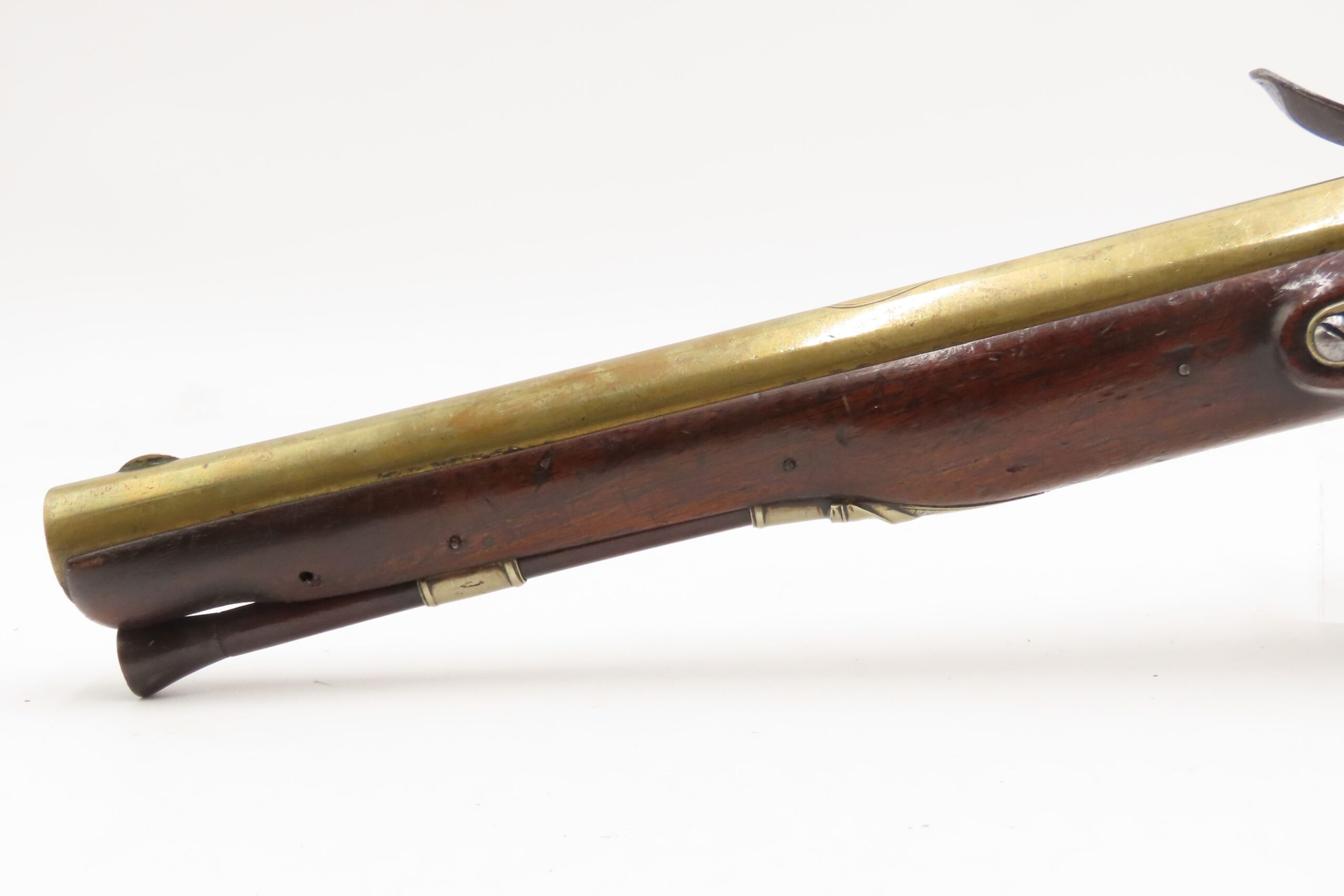 BRACE of REVOLUTIONARY WAR Era Brass Barrel JOVER & SON Flintlock Pistols 1750-1786 Mfr. With GERMAN SILVER MOUNTS - Image 29