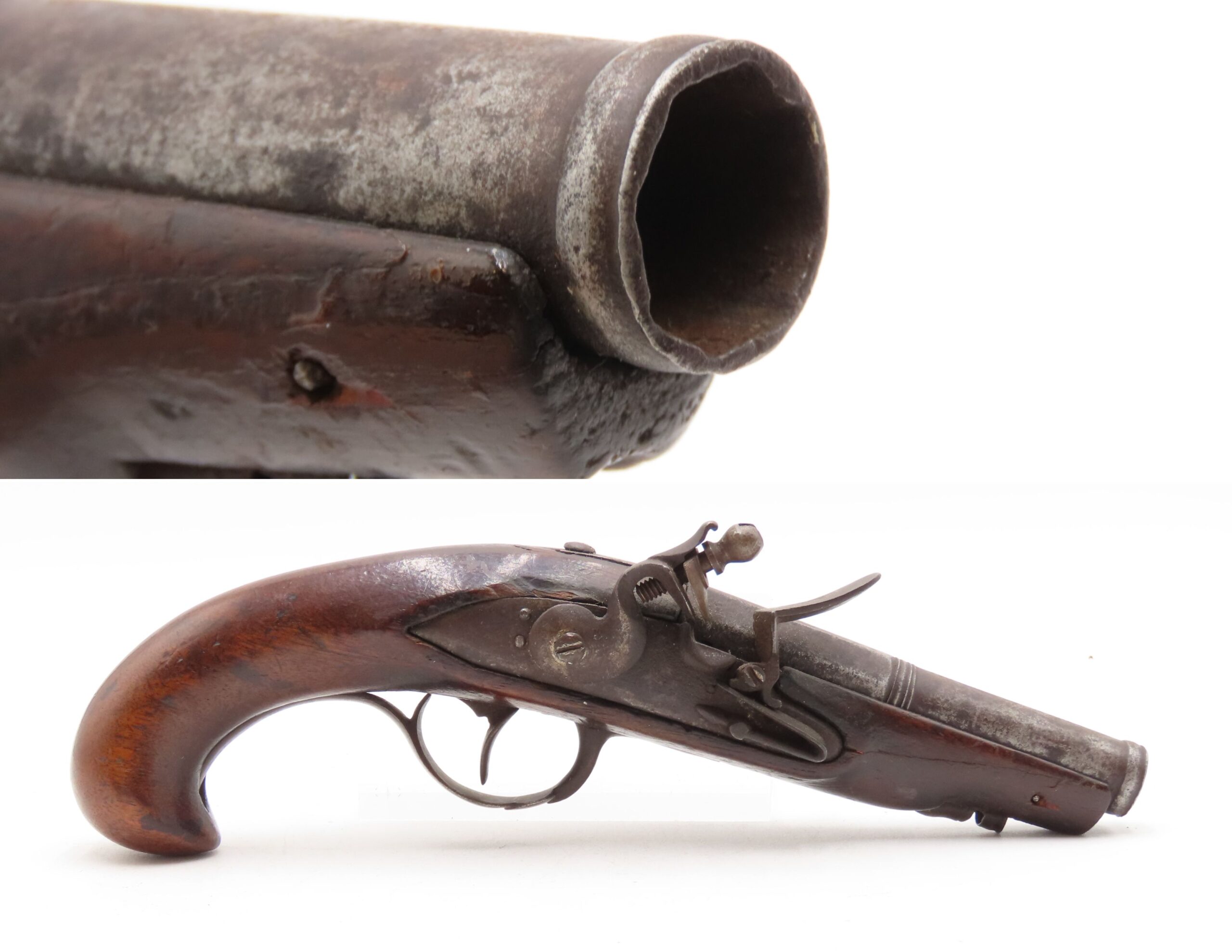 Antique Late 1700s EUROPEAN .54 FLINTLOCK Self Defense MANSTOPPER Pistol 18th Century GENTLEMAN’S HOLSTER/COAT POCKET Pistol