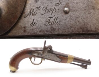 FRENCH Antique TULLE ARSENAL M1822 Percussion Conversion MILITARY Pistol 1862 Conversion Dated Possibly for CIVIL WAR Use