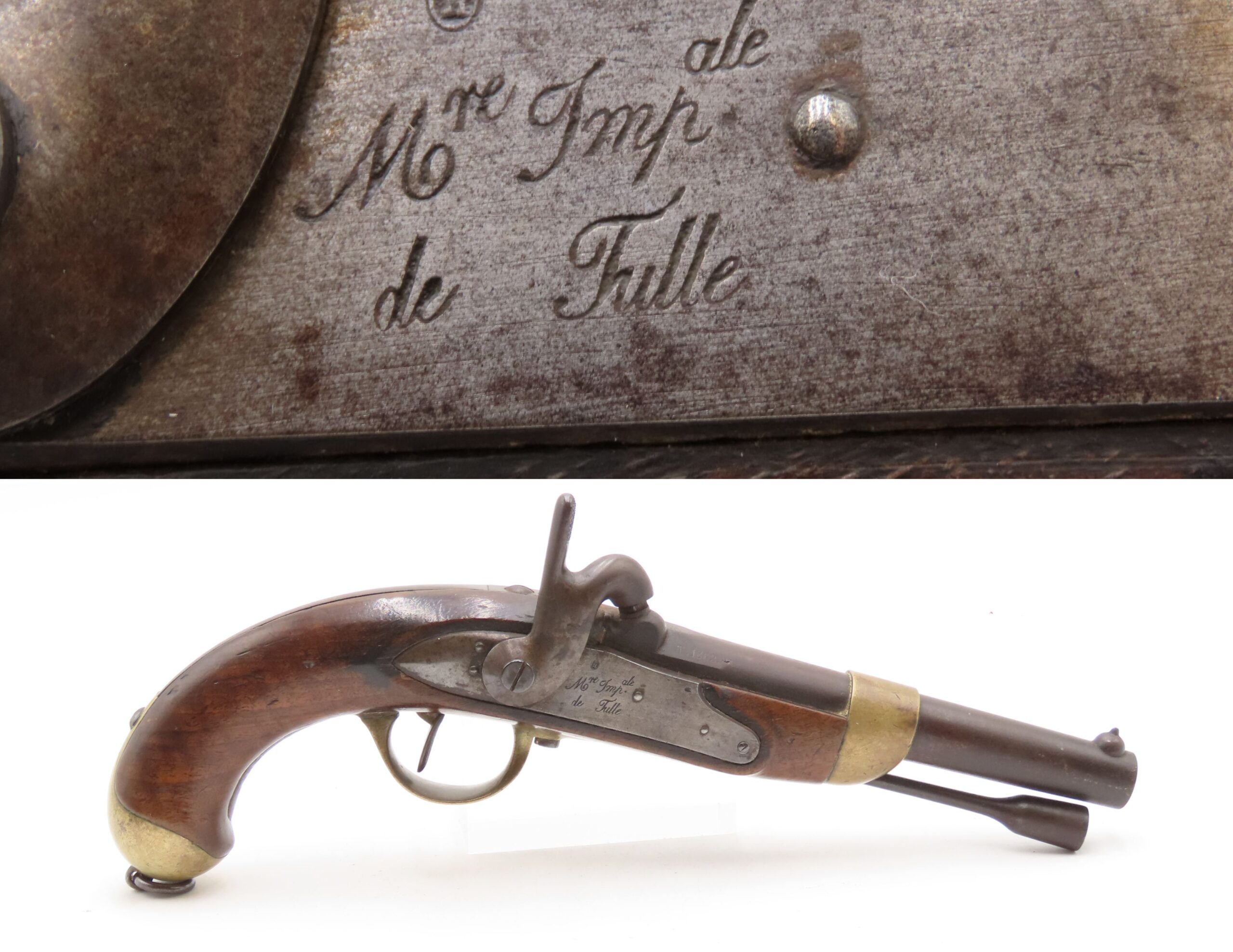 FRENCH Antique TULLE ARSENAL M1822 Percussion Conversion MILITARY Pistol 1862 Conversion Dated Possibly for CIVIL WAR Use