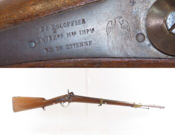 Antique French Military FELIX ESCOFFIER Percussion .69 ARTILLERY Carbine Scarce FRENCH MILITARY RIFLE with BAYONET LUG