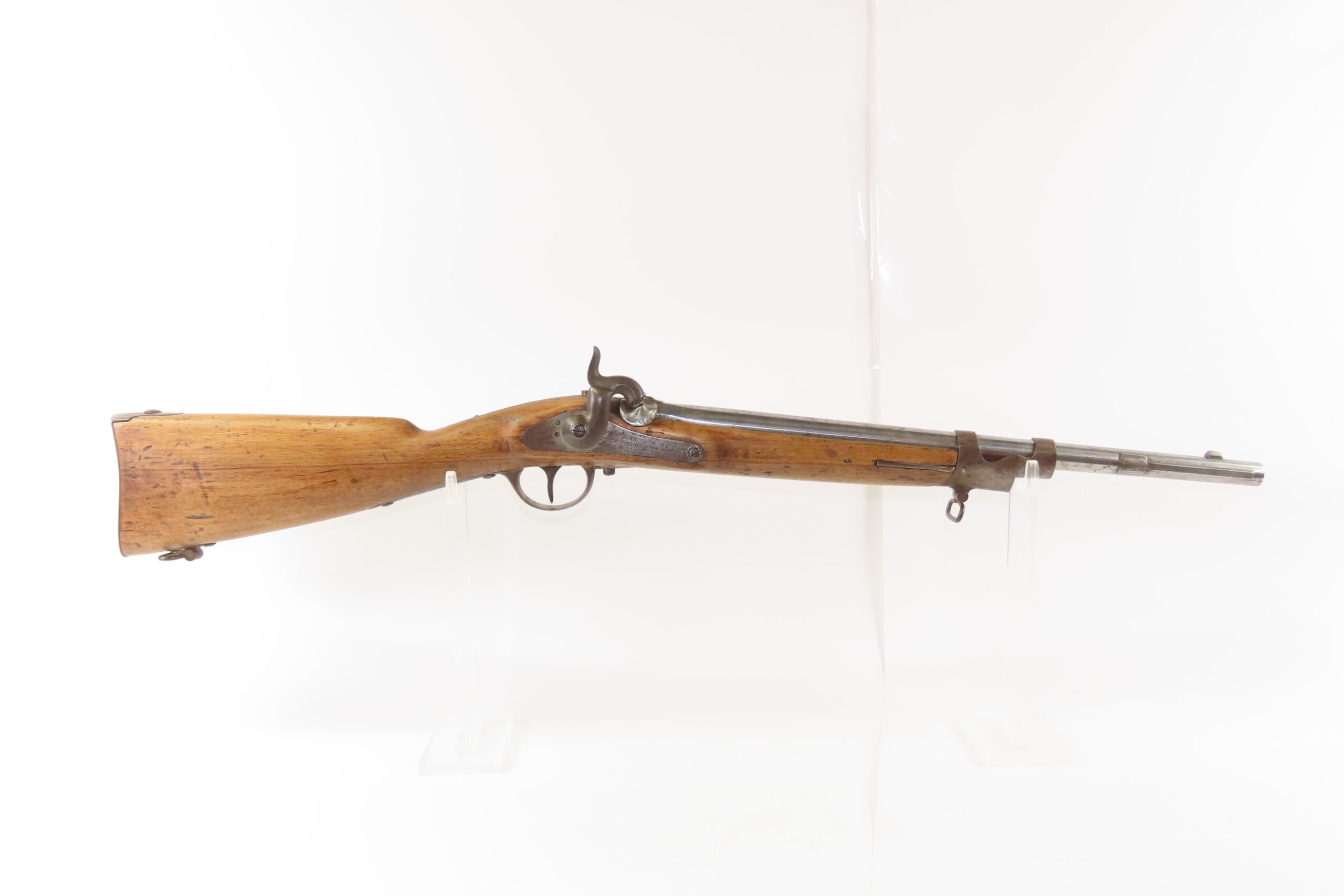 CIVIL WAR Mid-1800s Antique German G. HANEL of SUHL .58 Half Stock MILITARY CAVALRY Carbine with BAYONET LUG - Image 3